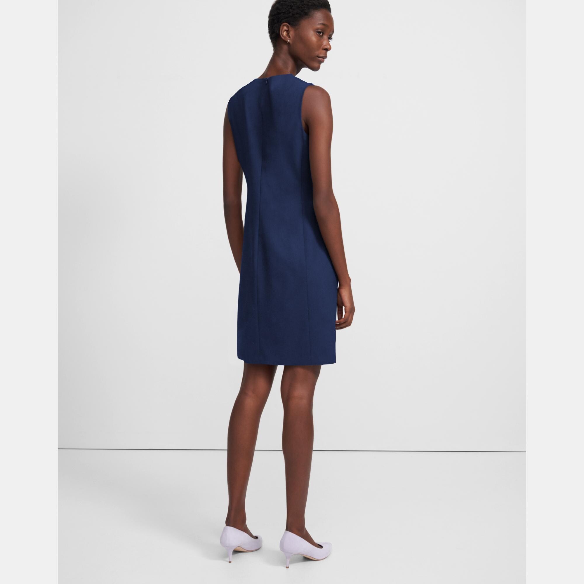 Sleeveless Fitted Dress in Good Wool