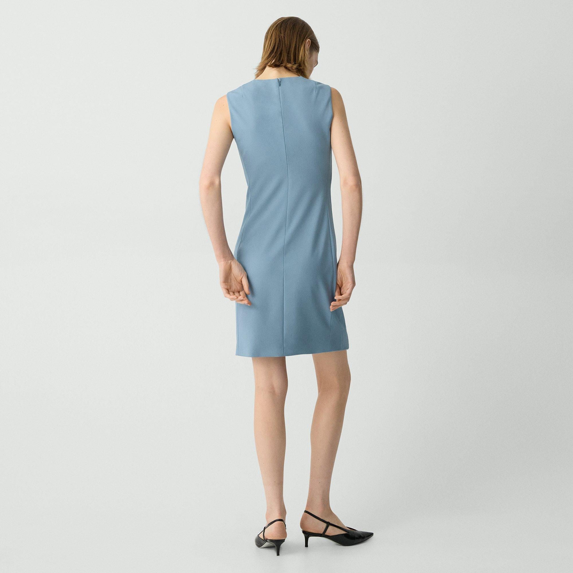 Sleeveless Fitted Dress in Good Wool