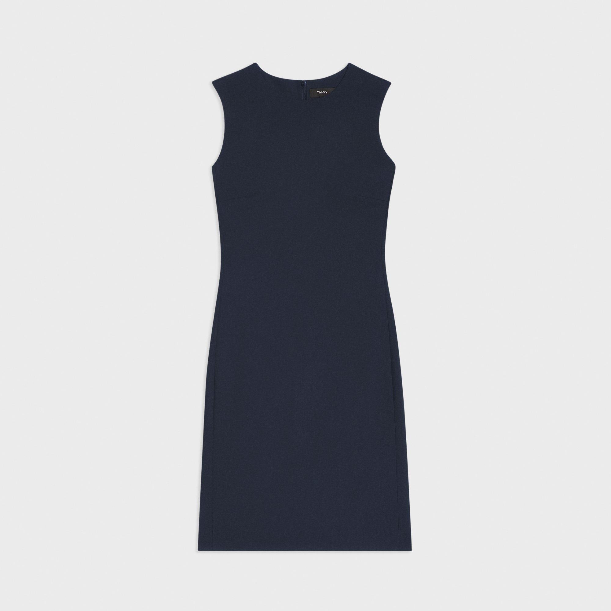 Sleeveless Fitted Dress in Good Wool