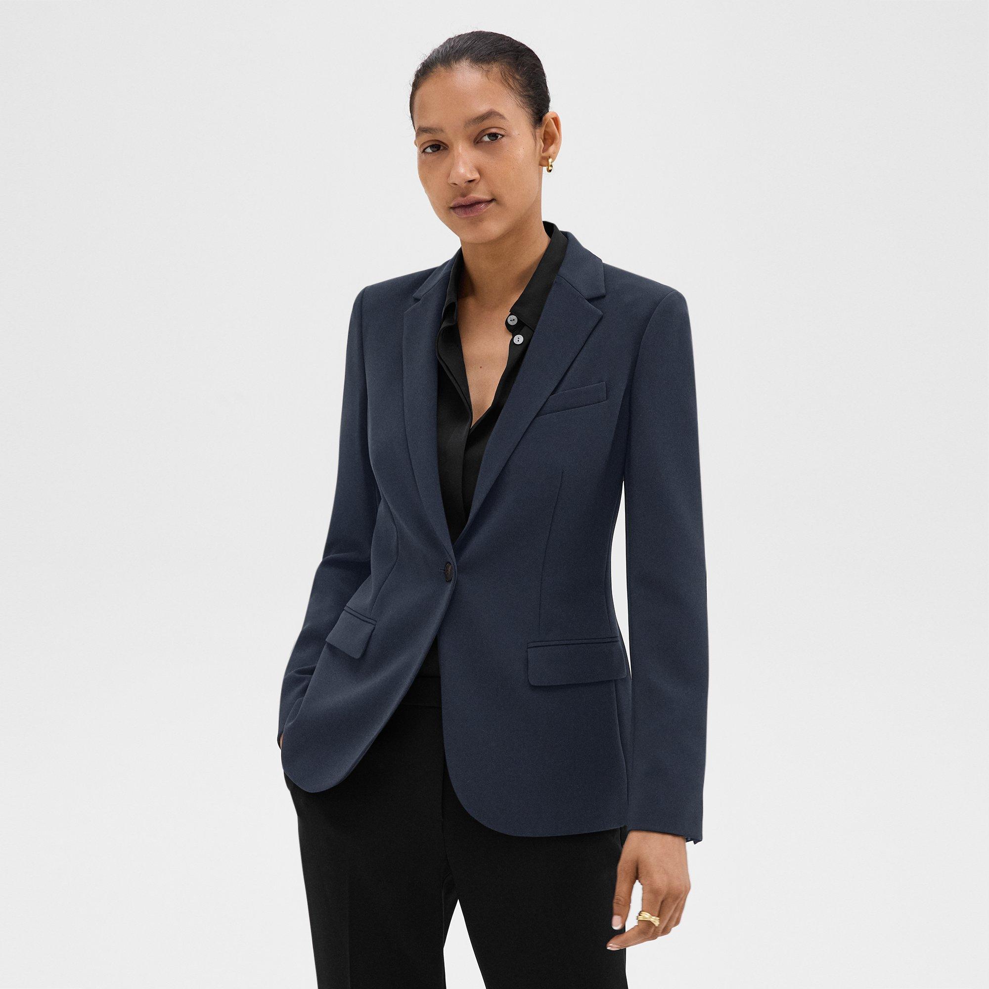 Blue Admiral Crepe Staple Blazer | Theory