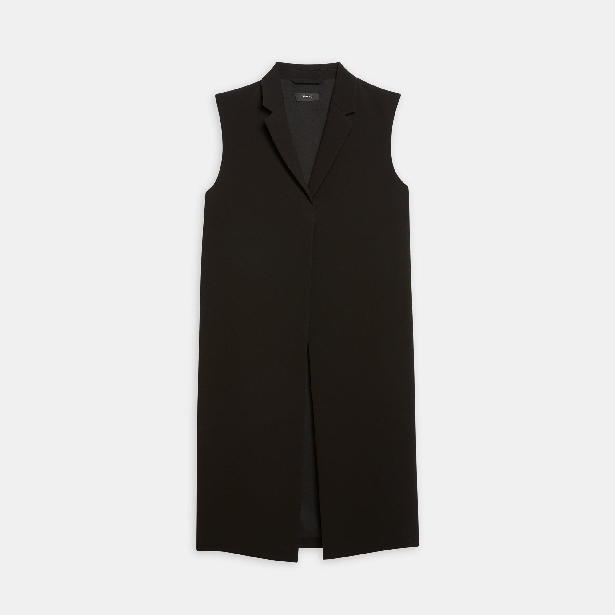 Straight Vest in Crepe