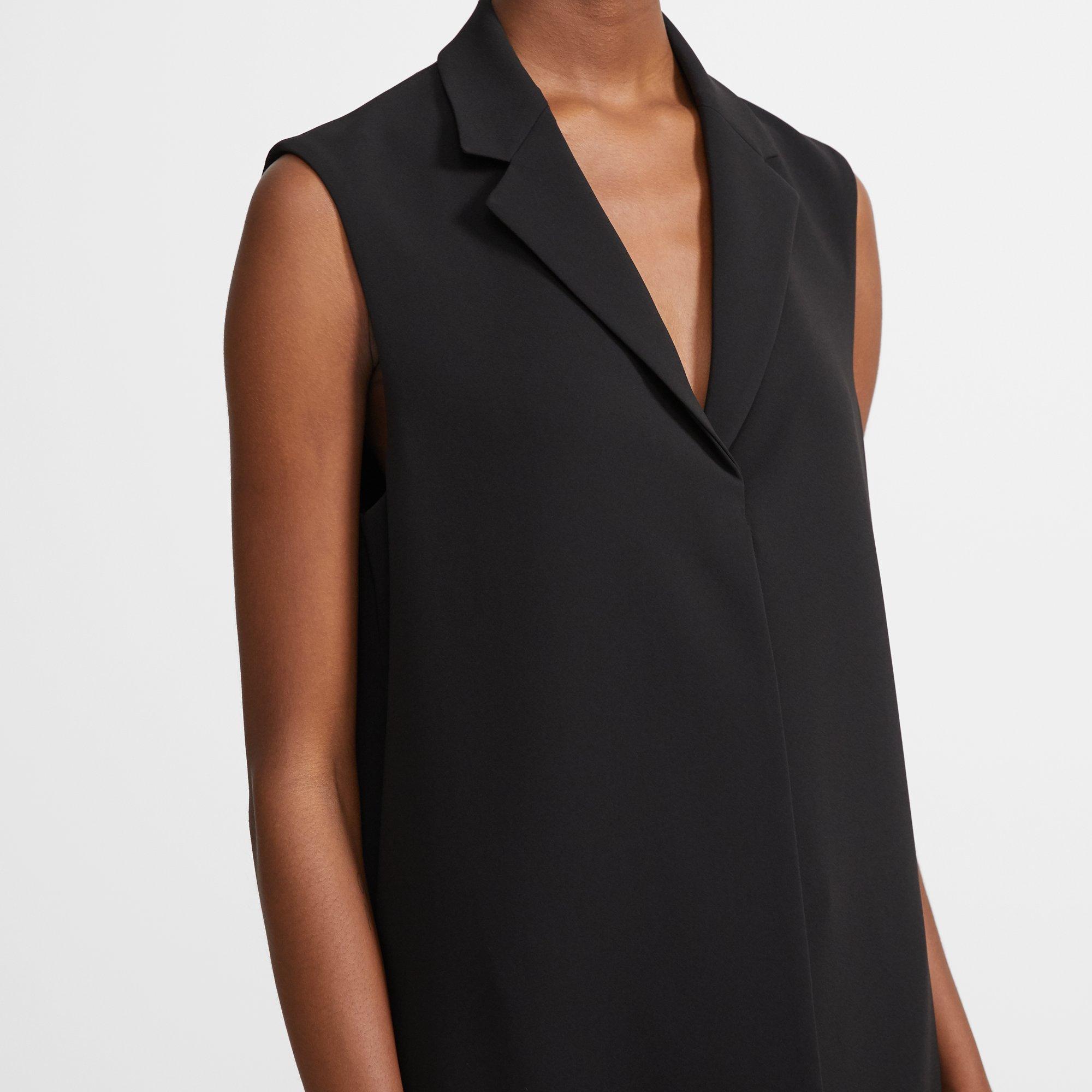 Straight Vest in Crepe