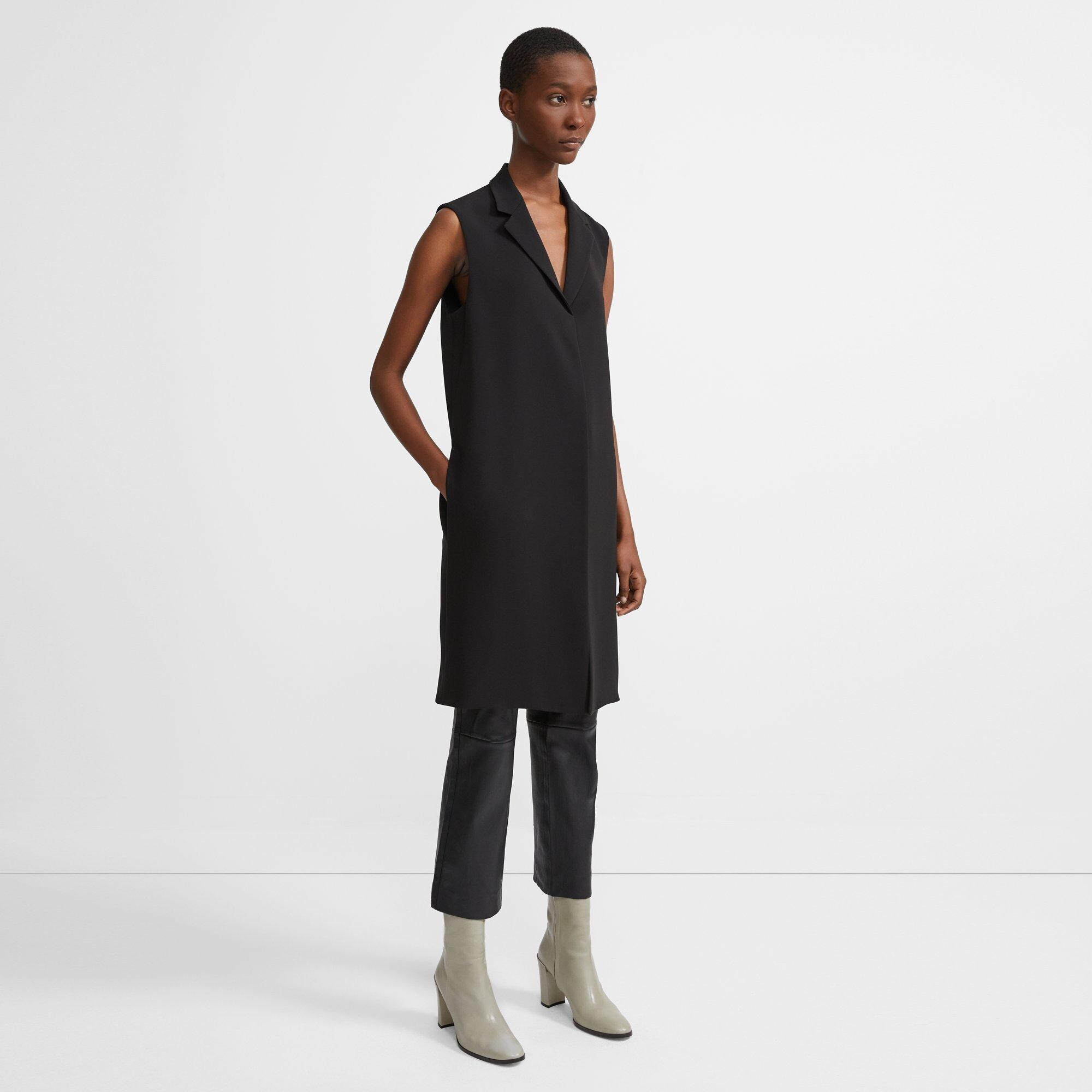 Straight Vest in Crepe