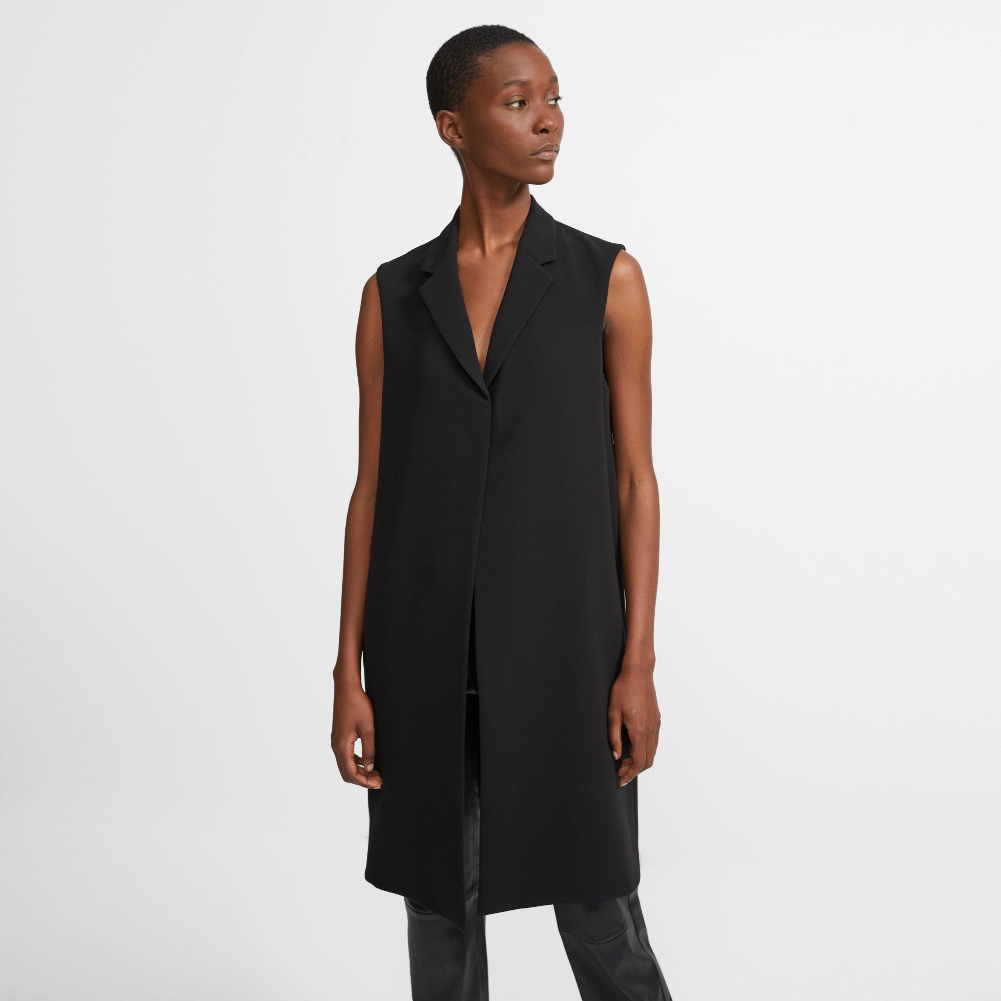 Straight Vest in Crepe