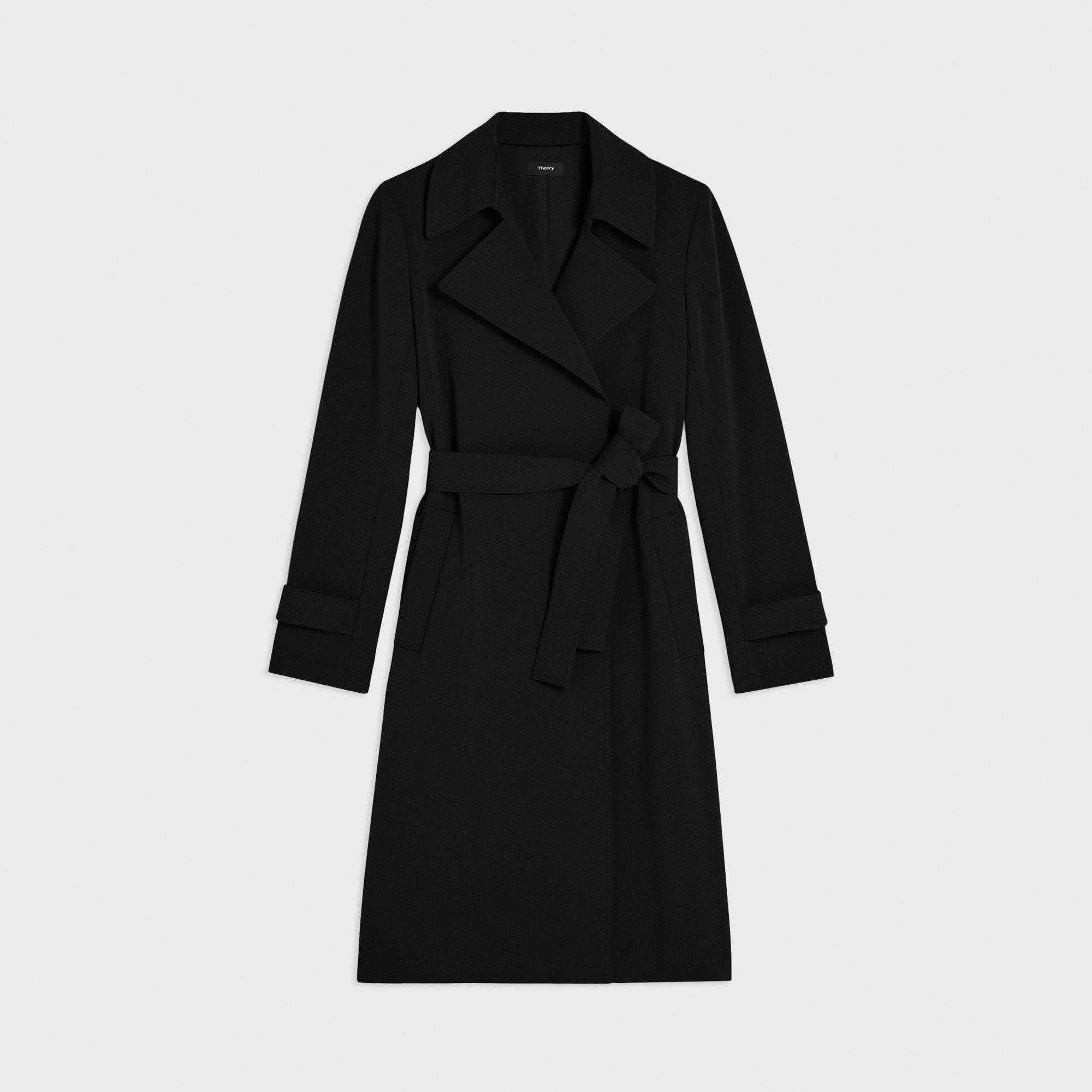 Admiral Crepe Oaklane Trench Coat | Theory