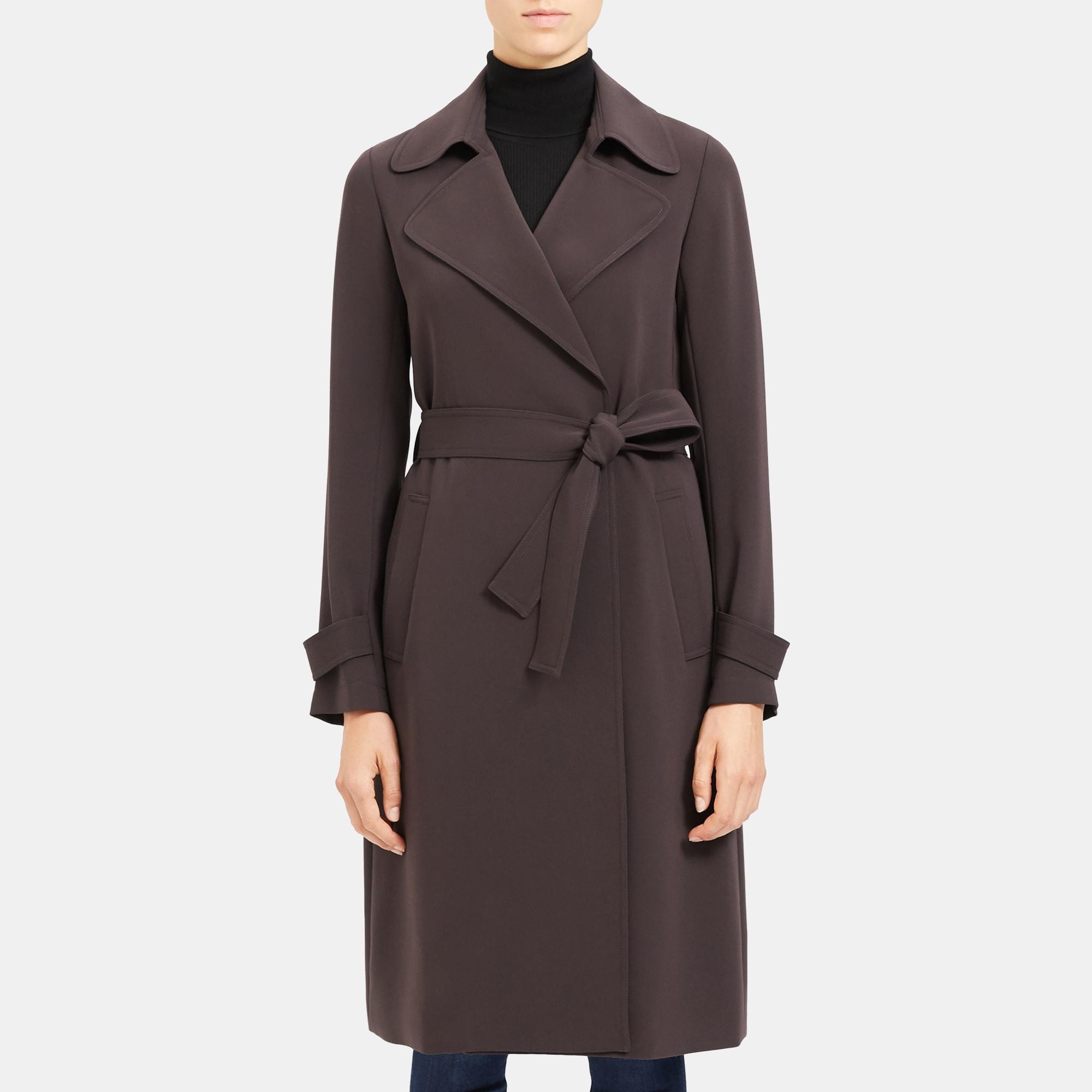 Admiral Crepe Oaklane Trench Coat | Theory