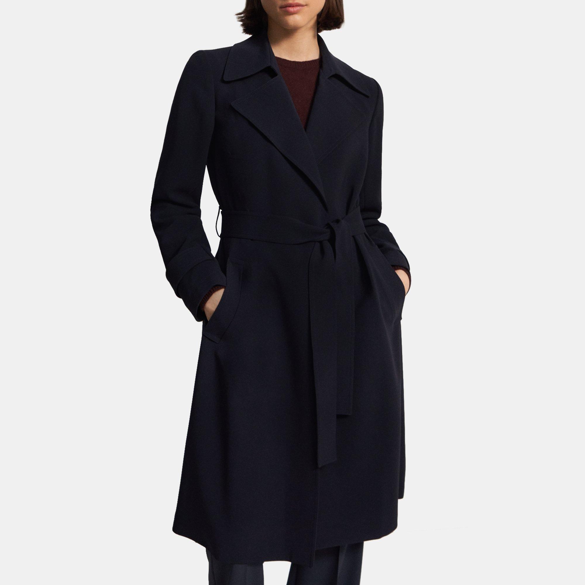 Admiral Crepe Oaklane Trench Coat | Theory