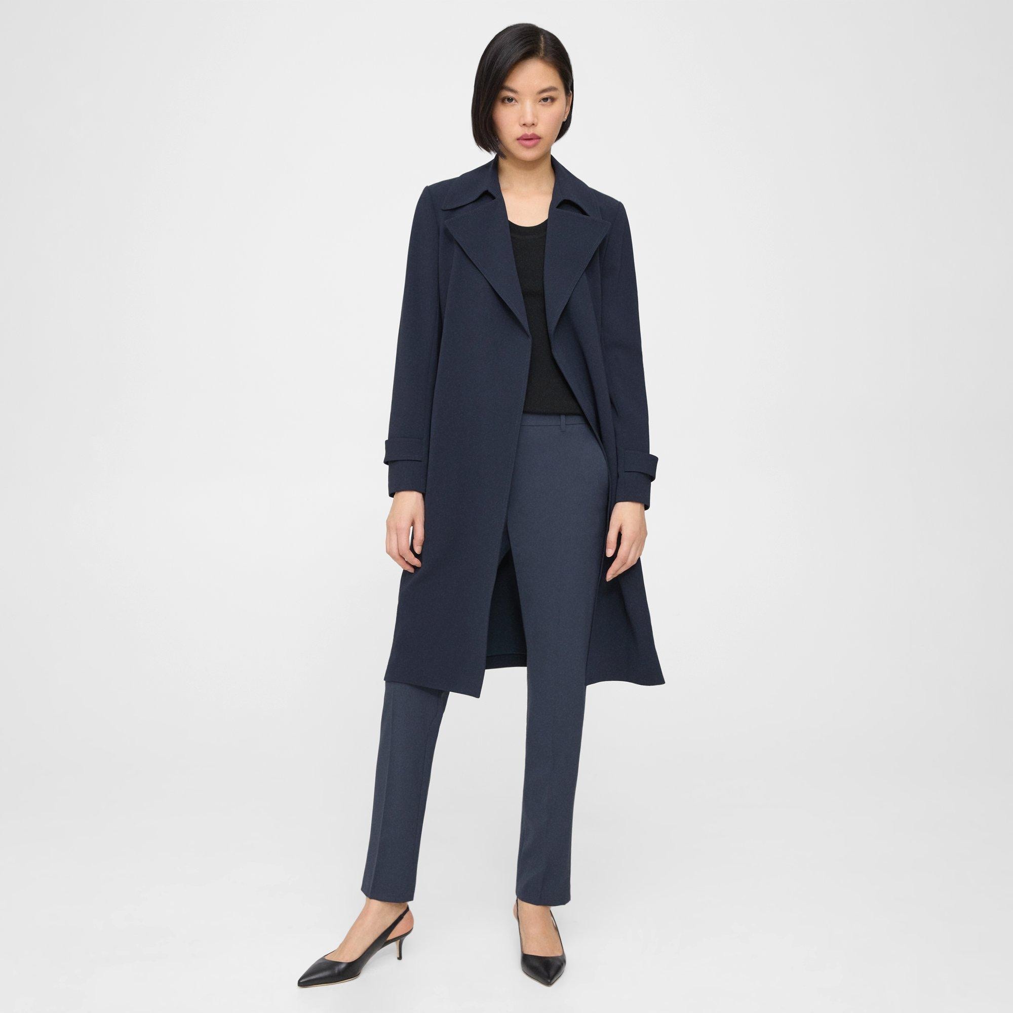 Stretch melton long clairene cheap coat