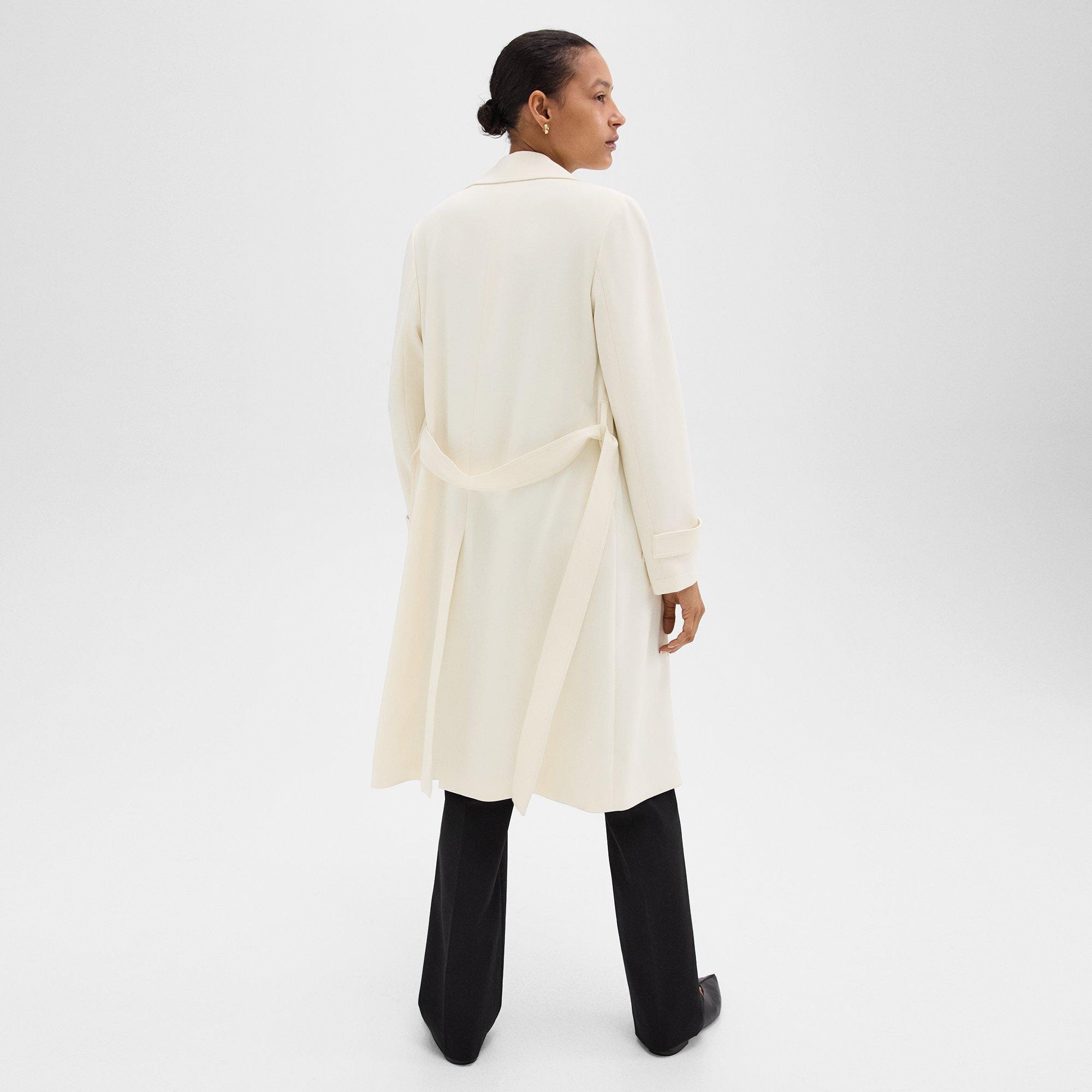 White Admiral Crepe Oaklane Trench Coat | Theory