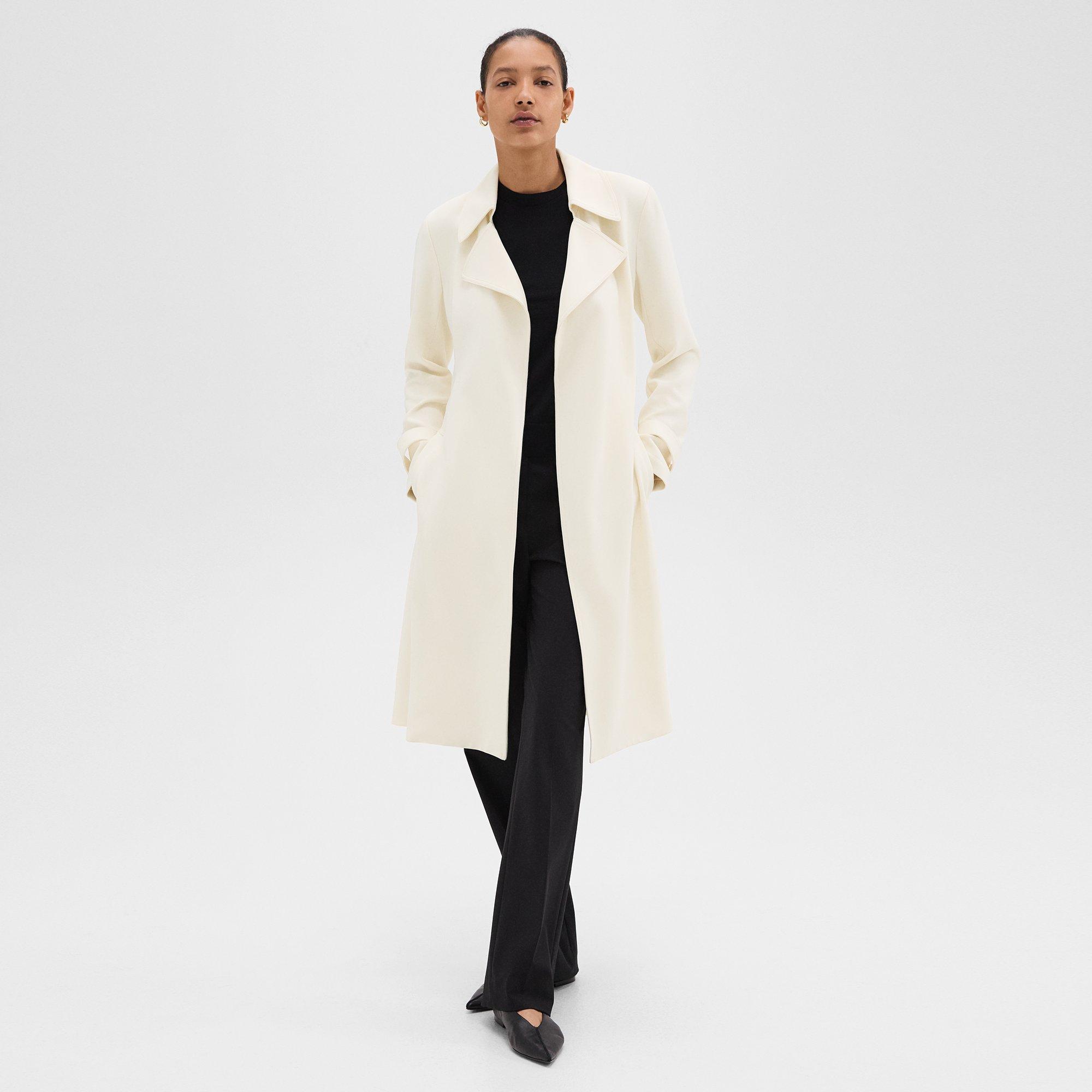 White Admiral Crepe Oaklane Trench Coat Theory