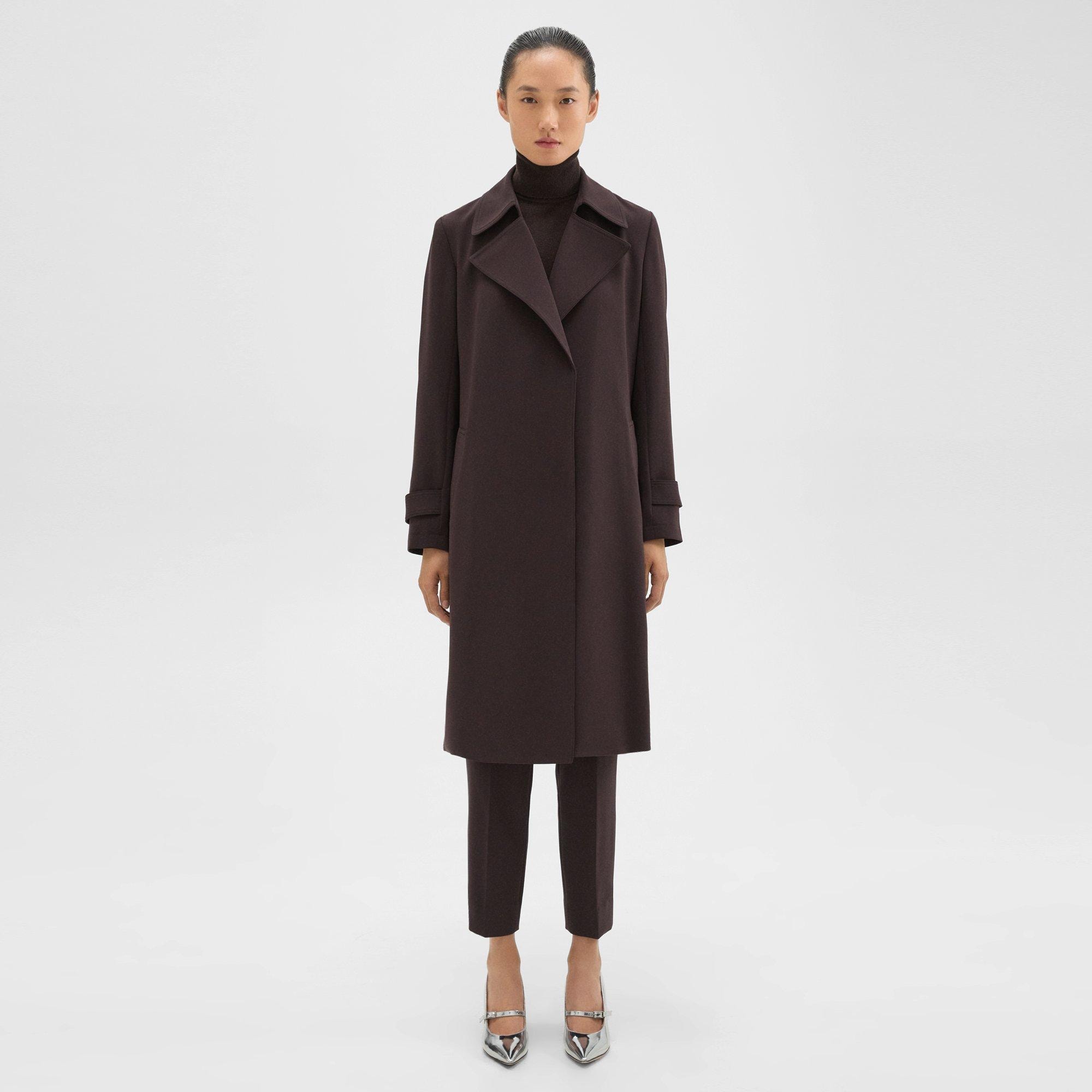 Admiral Crepe Oaklane Trench Coat | Theory