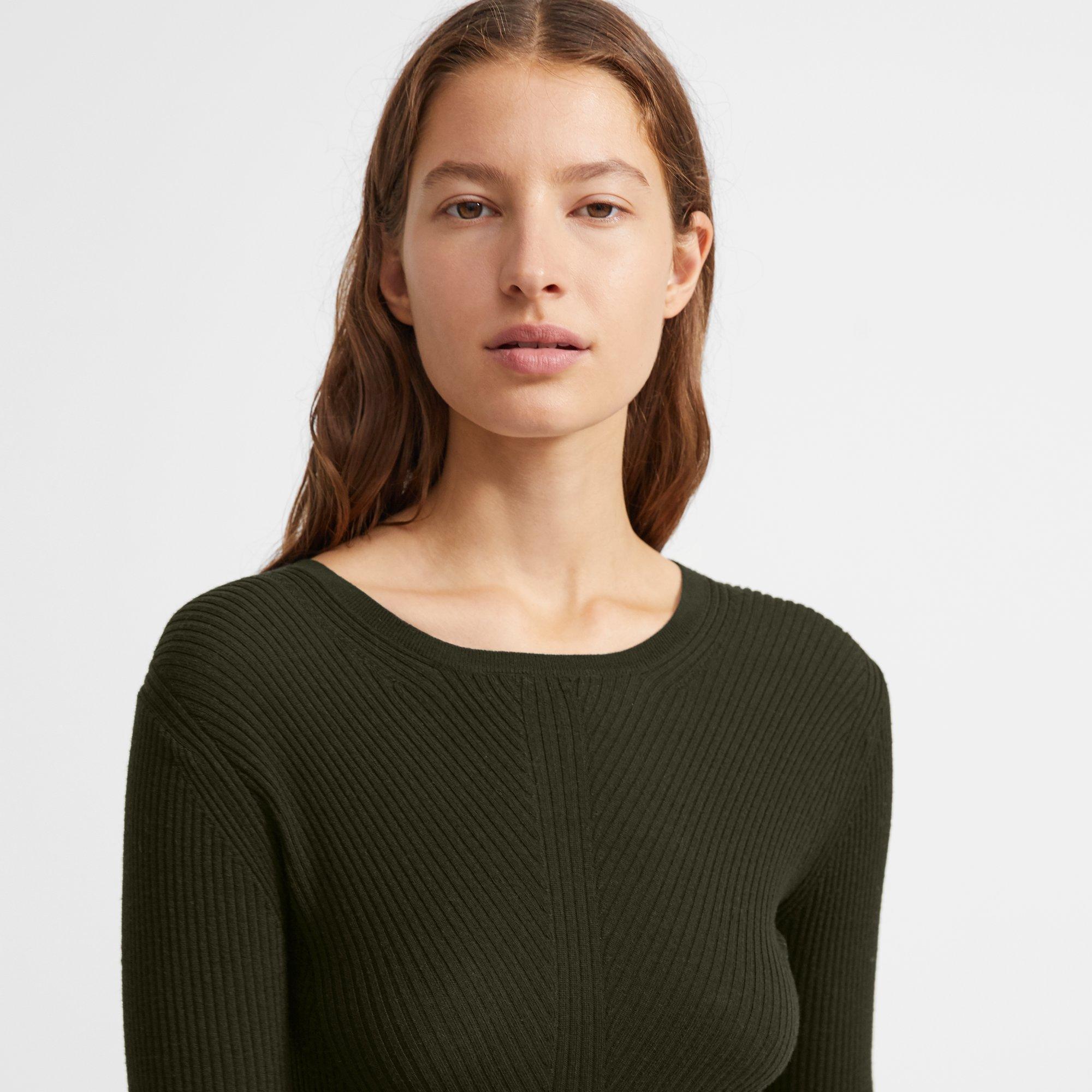 Crewneck Sweater in Ribbed Wool
