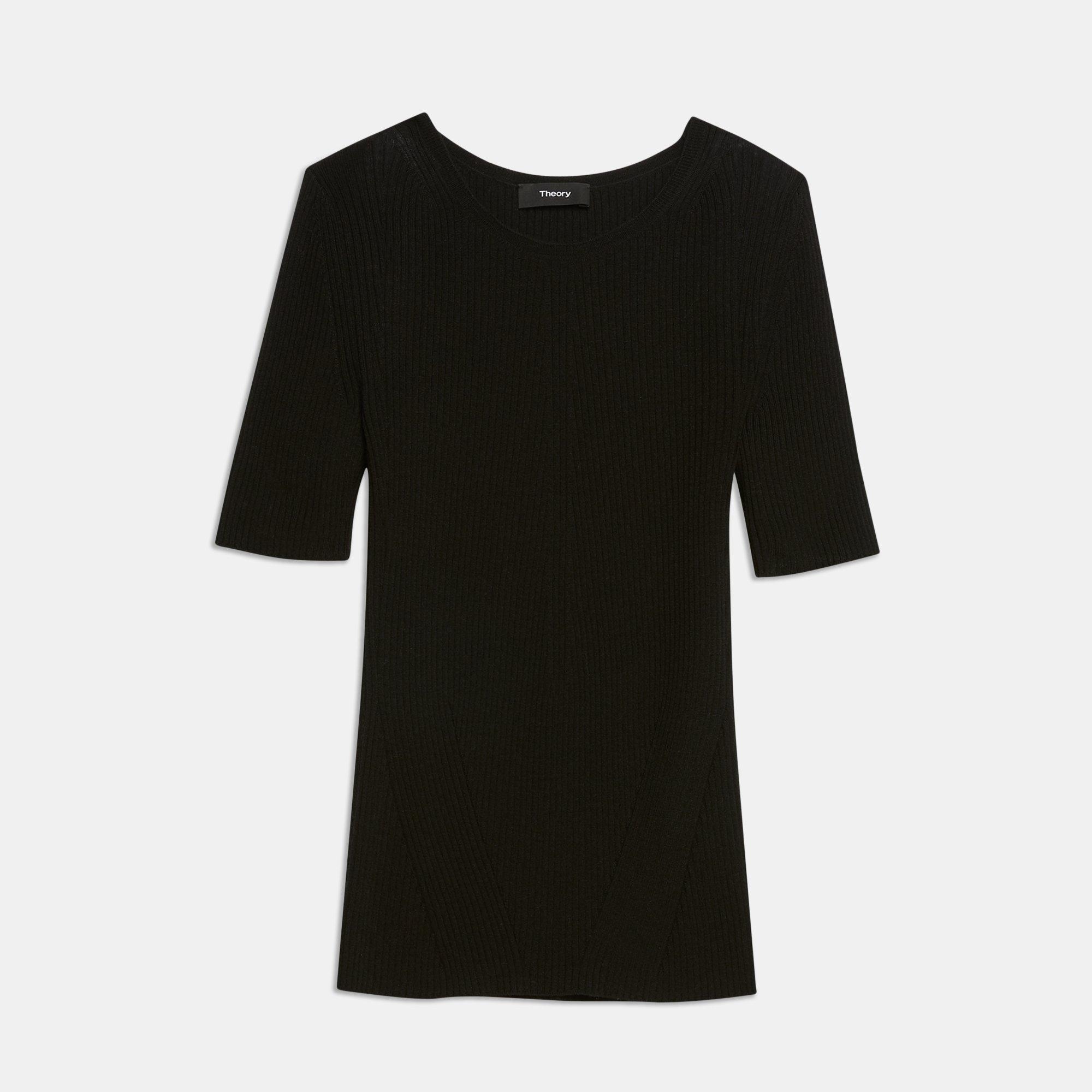 Moving Rib Tee in Regal Wool