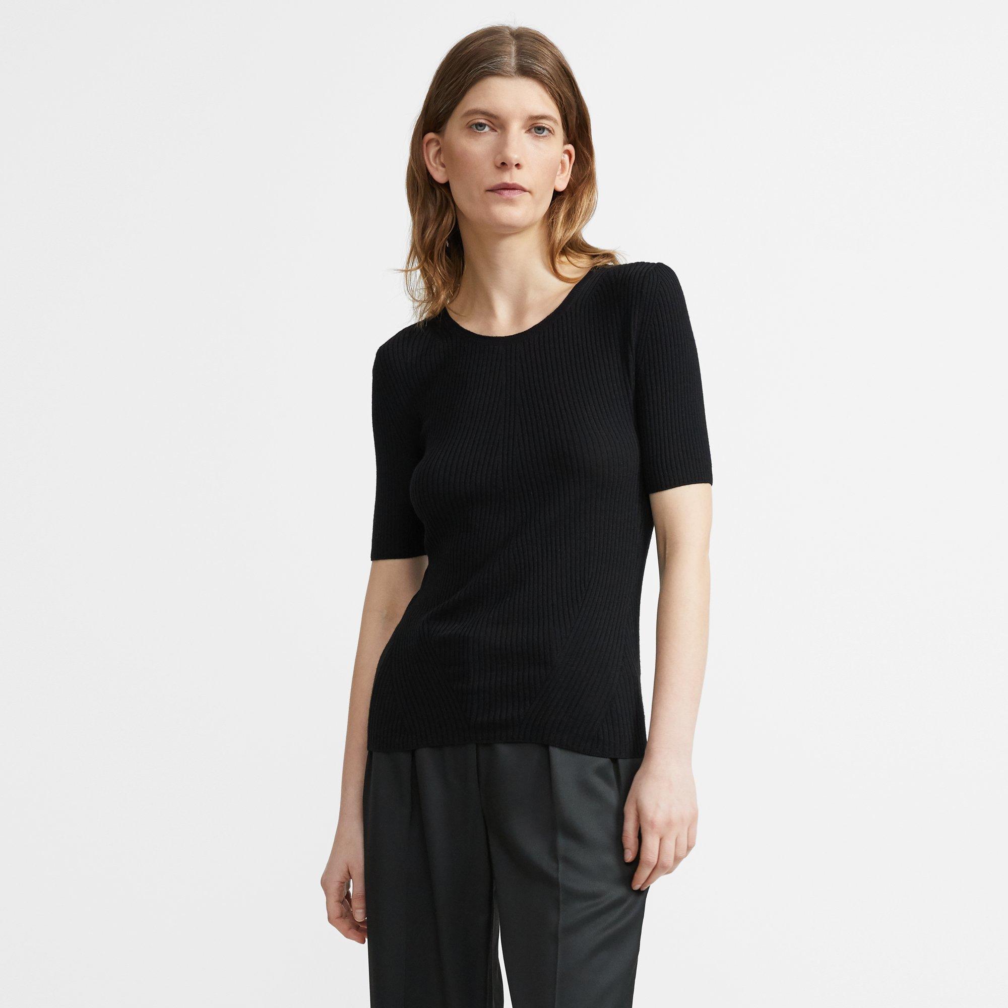 Moving Rib Tee in Regal Wool