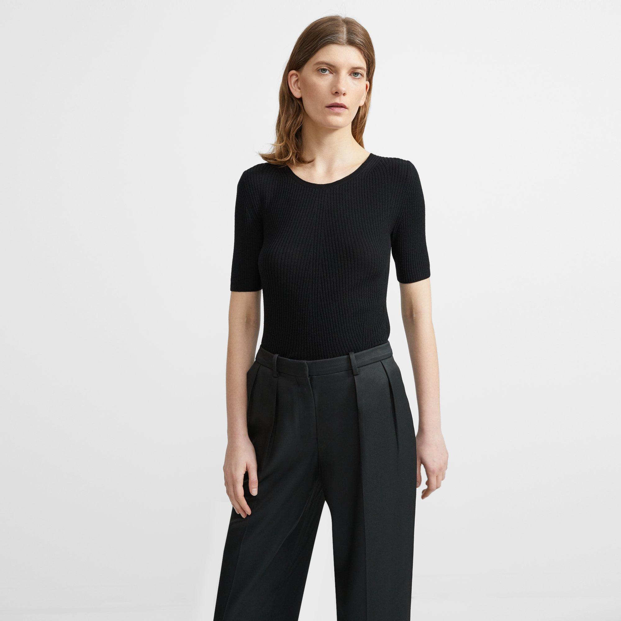 Moving Rib Tee in Regal Wool