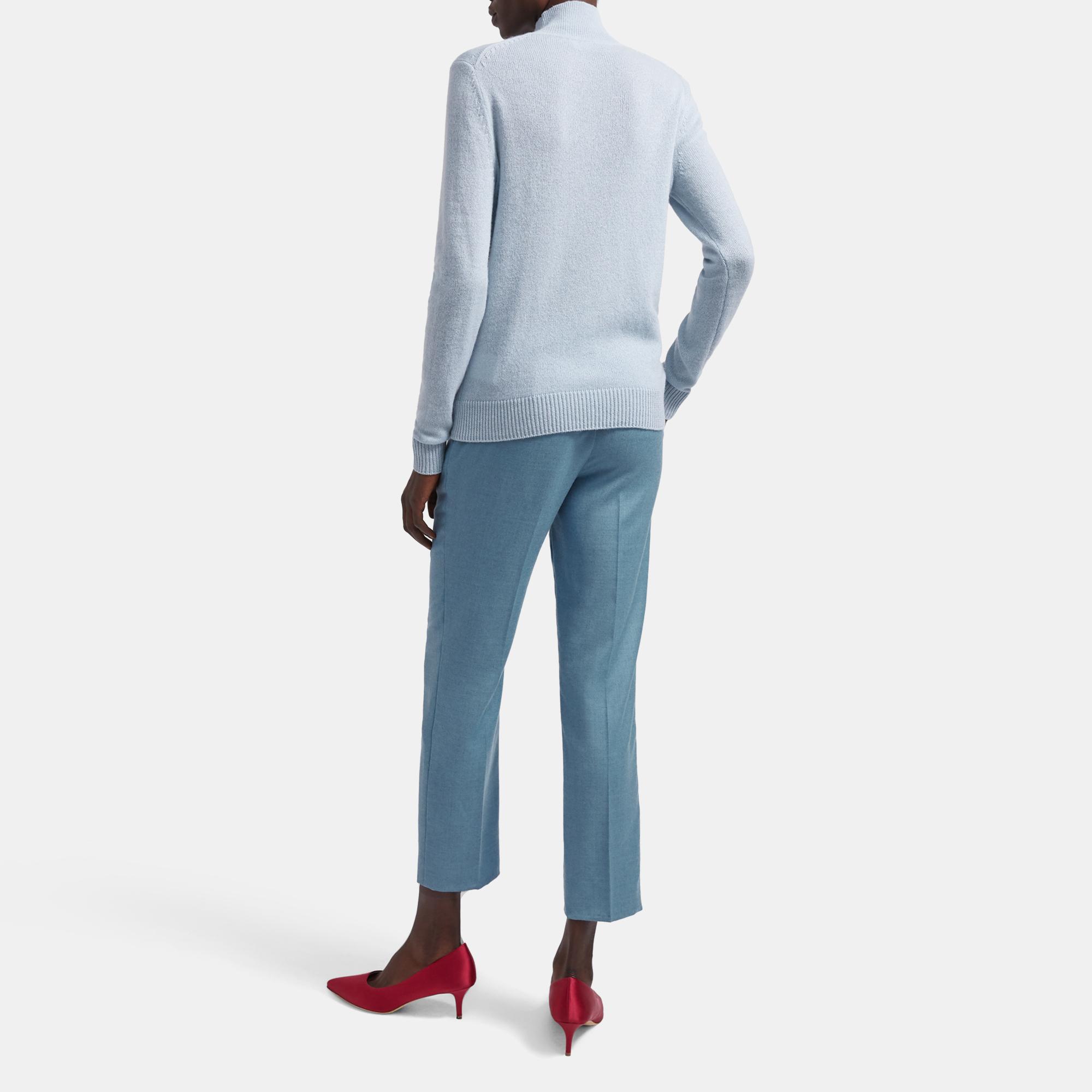 Basic Turtleneck Sweater in Feather Cashmere