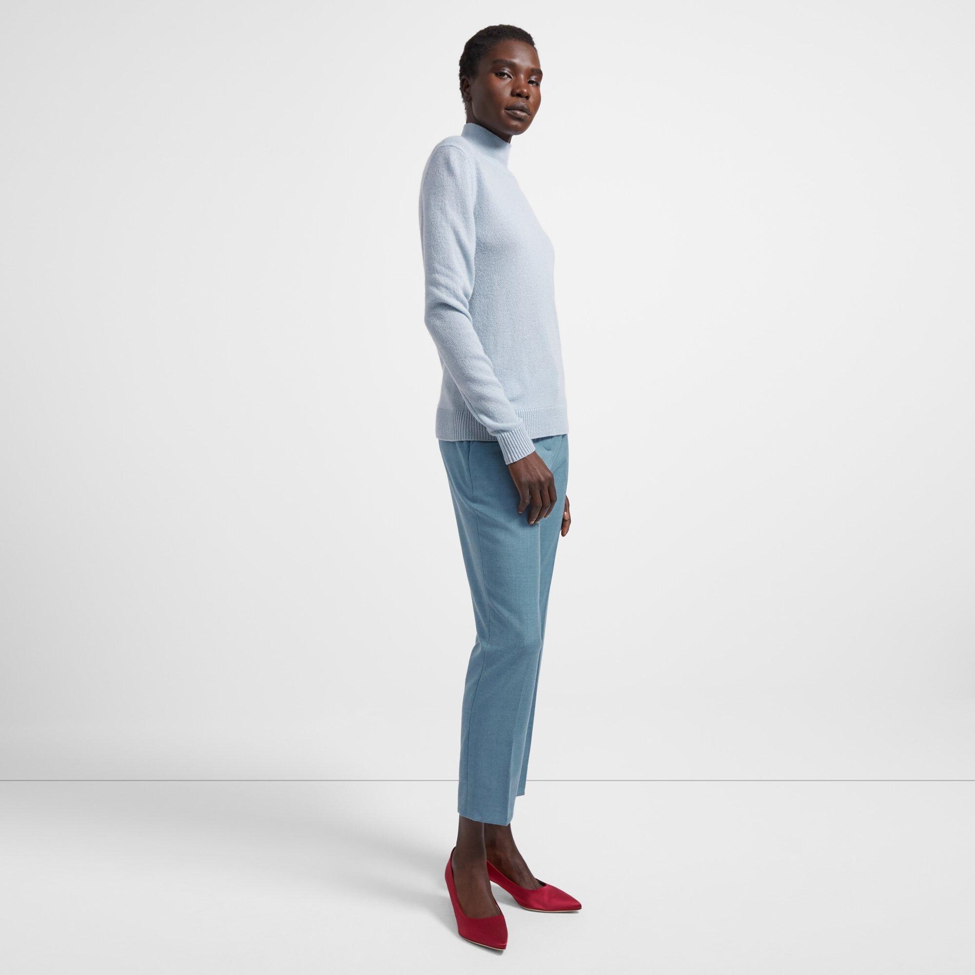 Basic Turtleneck Sweater in Feather Cashmere