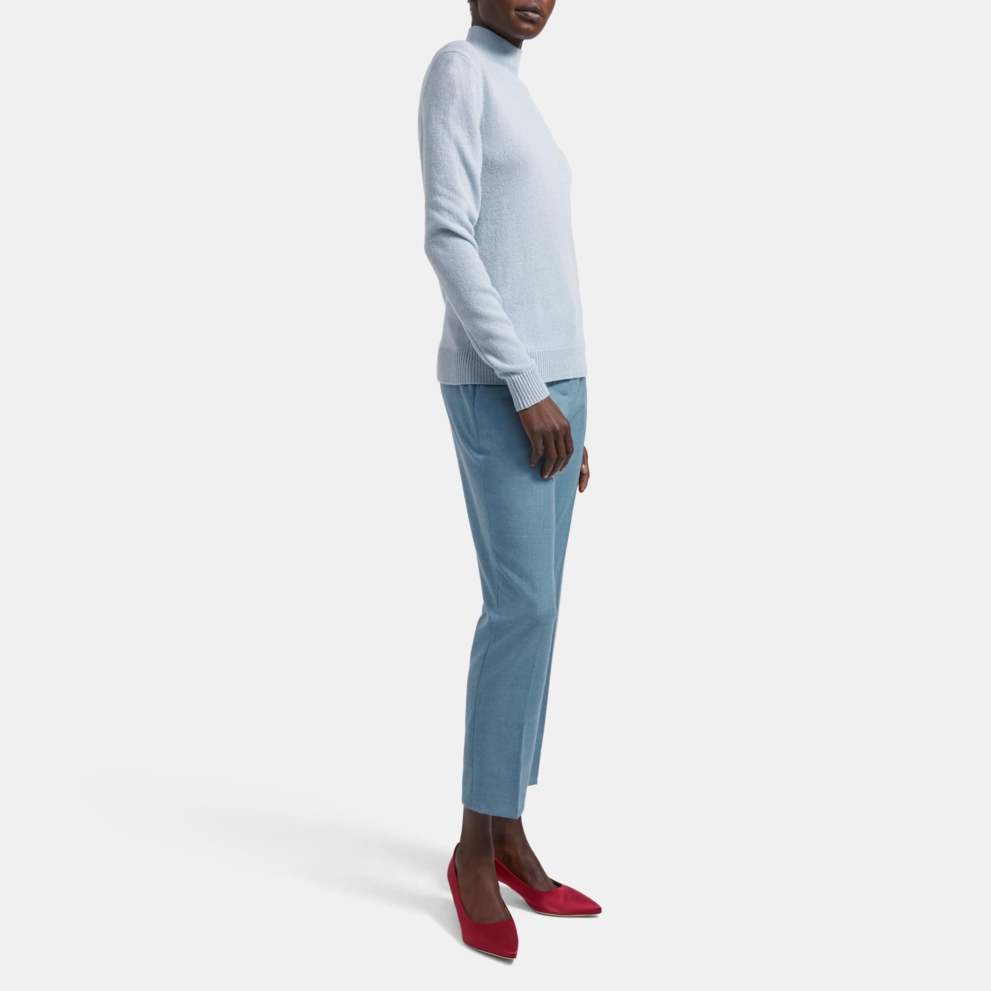 Basic Turtleneck Sweater in Feather Cashmere