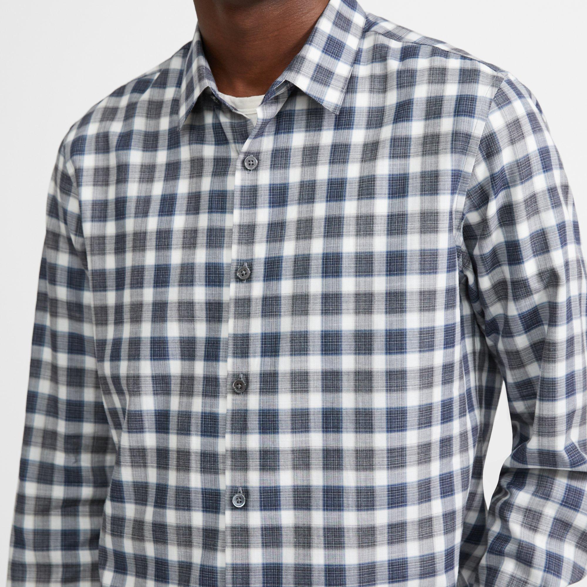 Standard-Fit Shirt in Check Cotton