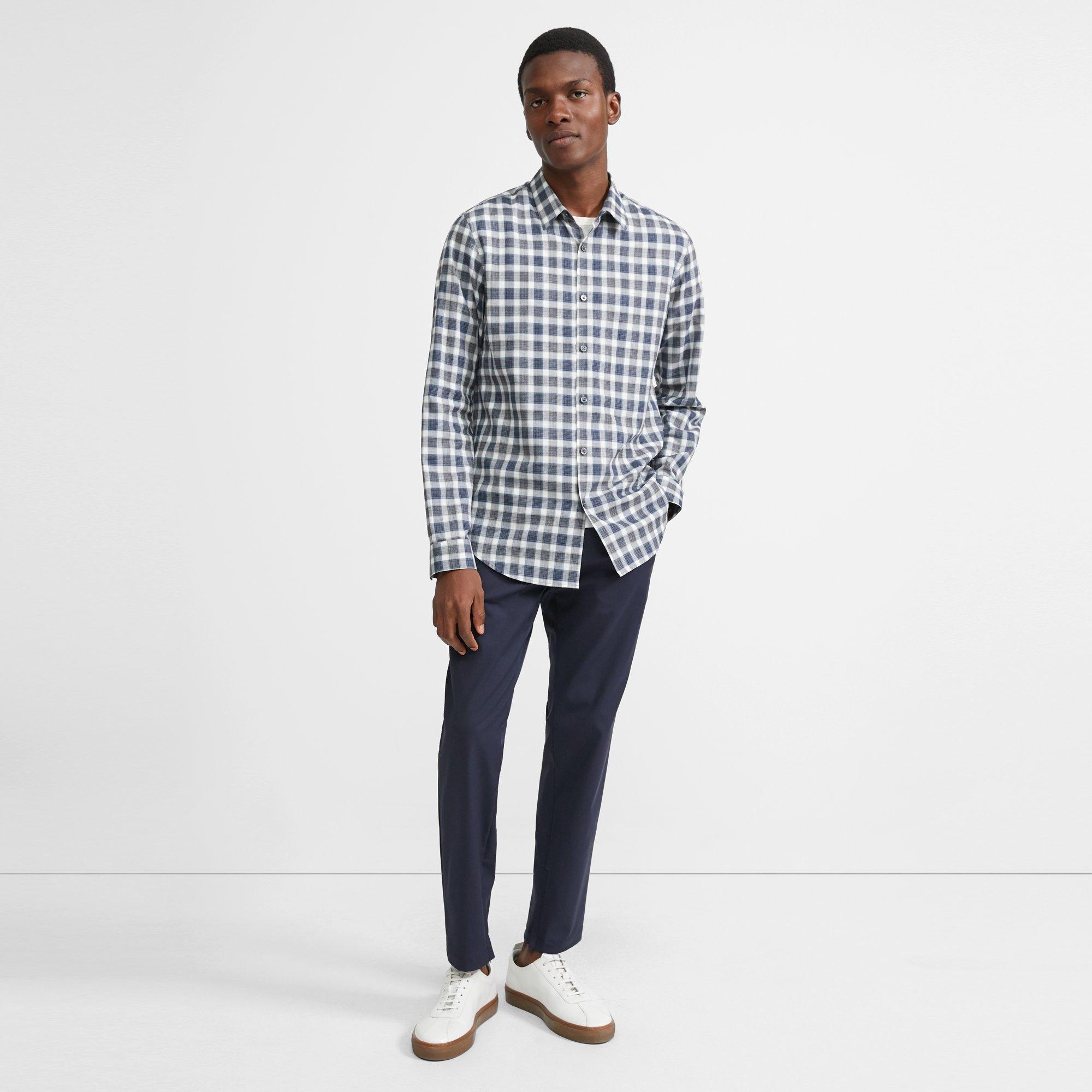 Standard-Fit Shirt in Check Cotton