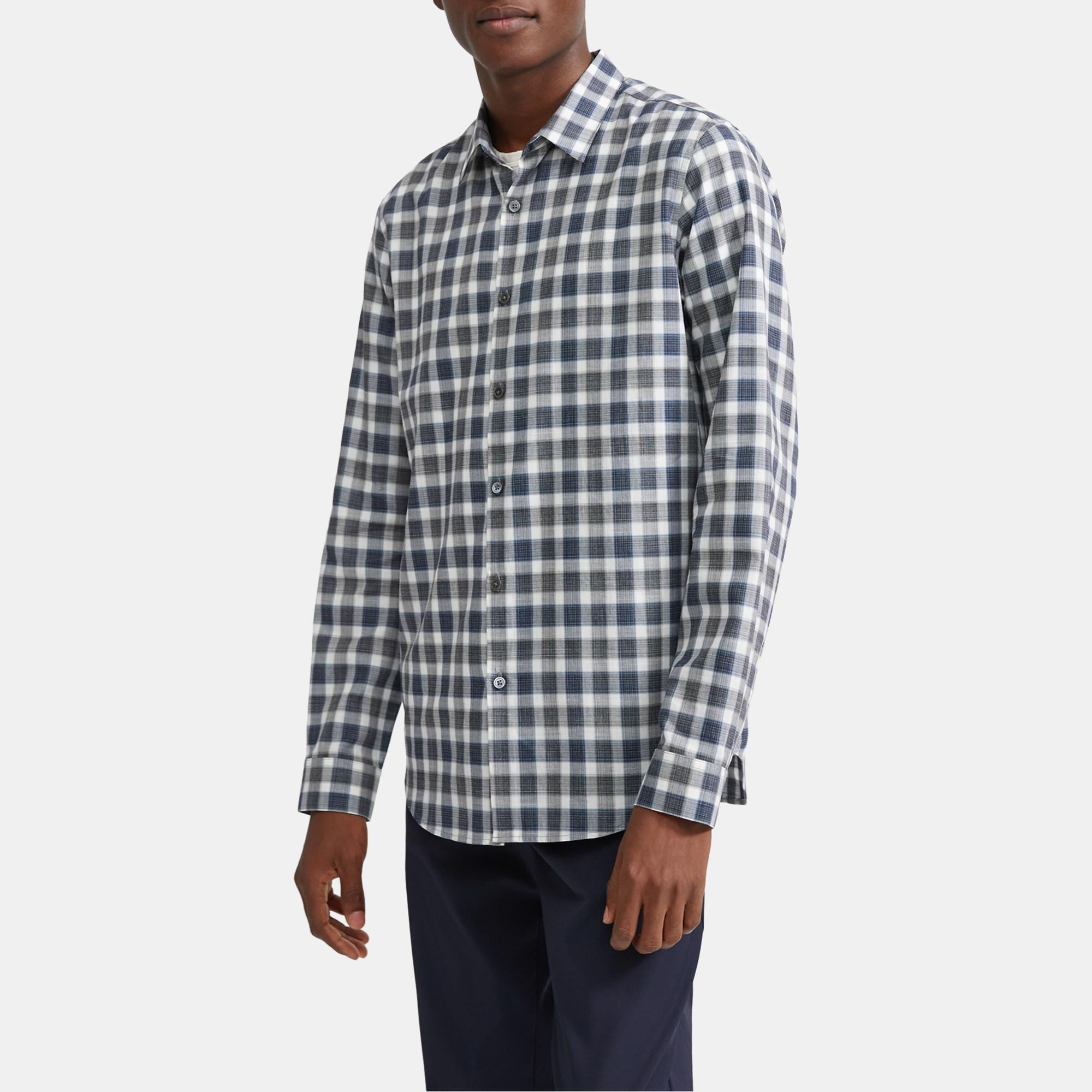 Standard-Fit Shirt in Check Cotton