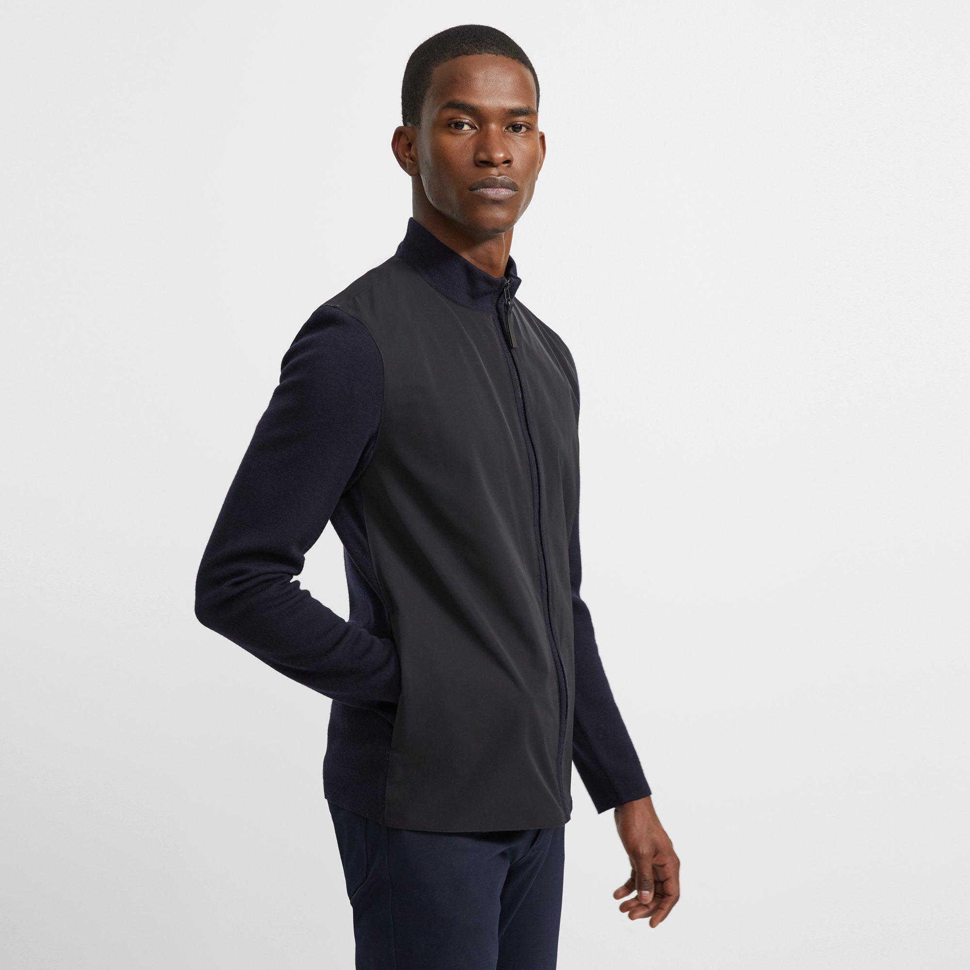 Theory Official Site | Merino Wool Combo Knit Zip-Up