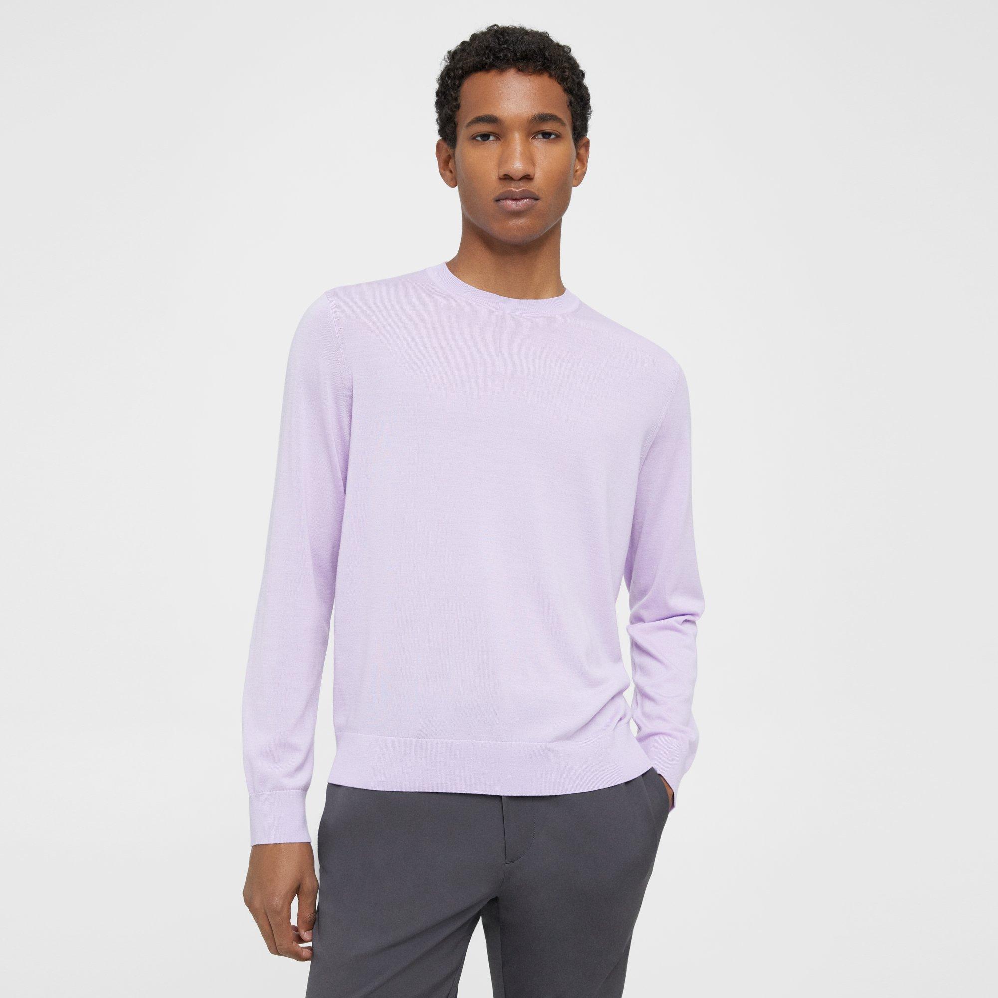 Men's Merino Wool Crew Neck Sweater: Blue-Grey – BBC Shop US