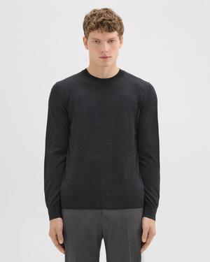 띠어리 Theory Crewneck Sweater in Regal Wool,NEW PESTLE MELANGE