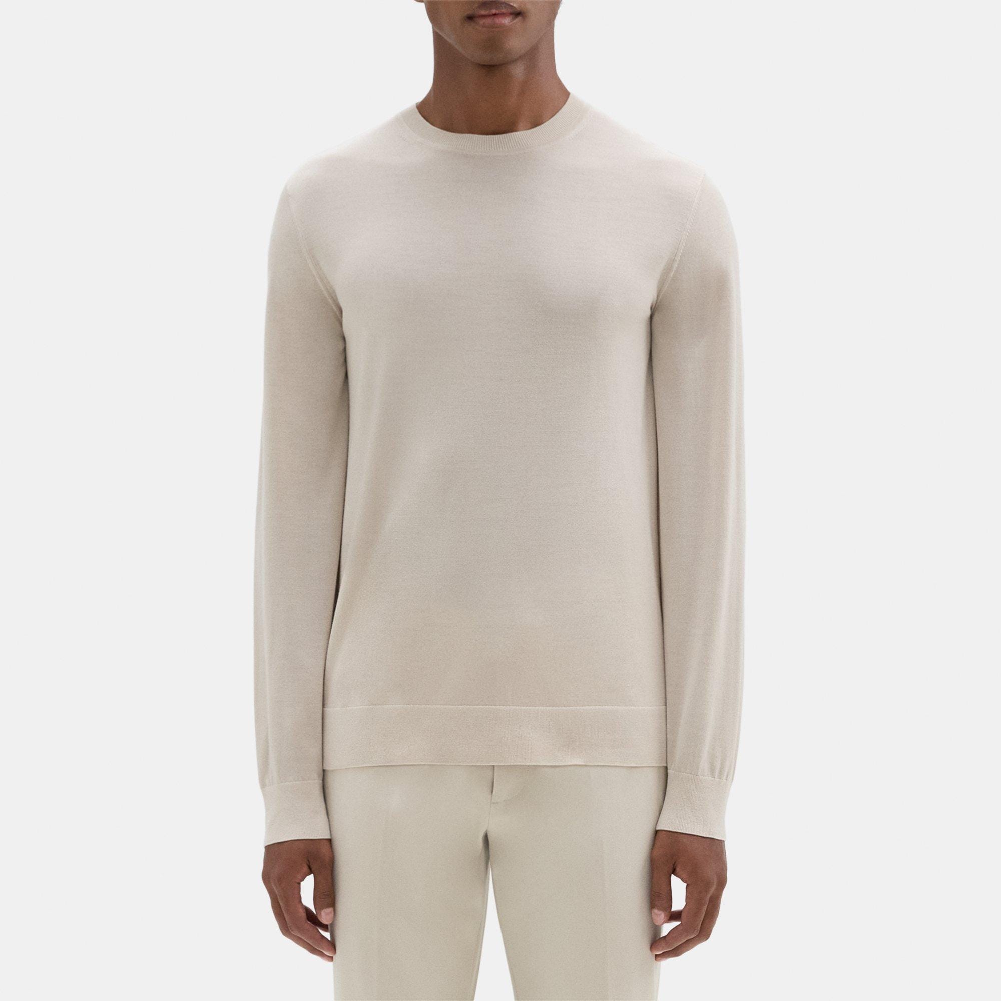 띠어리 Theory Crewneck Sweater in Regal Wool,SAND