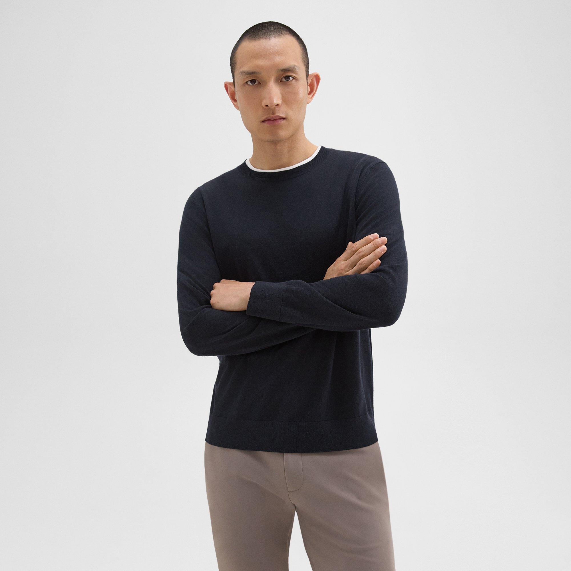 띠어리 Theory Crewneck Sweater in Regal Wool,NAVY