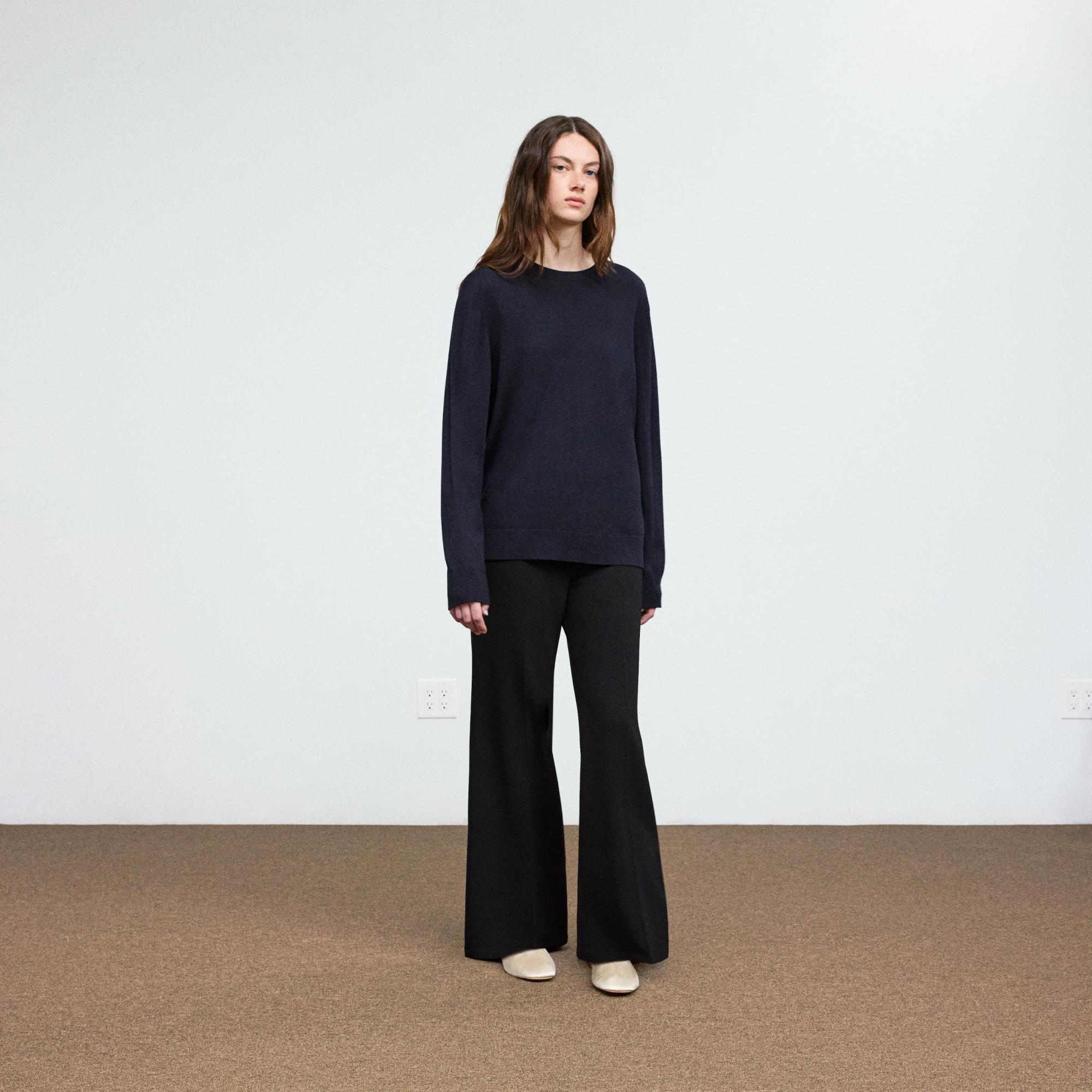 Relaxed Straight Pant in Double-Knit Jersey