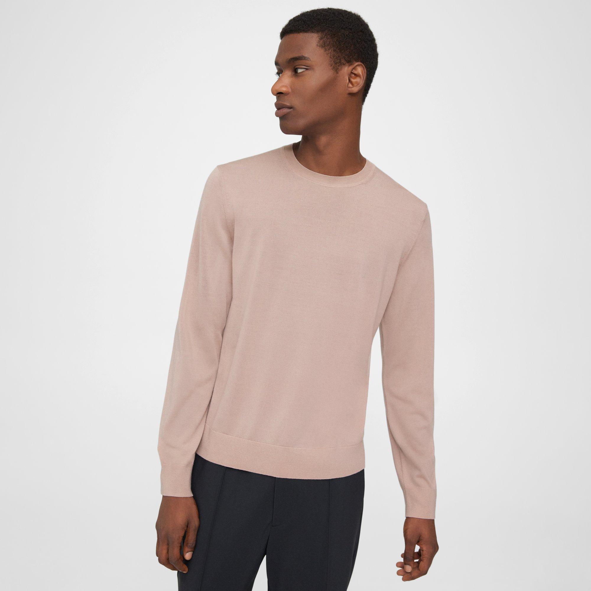 Purple Merino Wool Crewneck Sweater | Theory Outlet