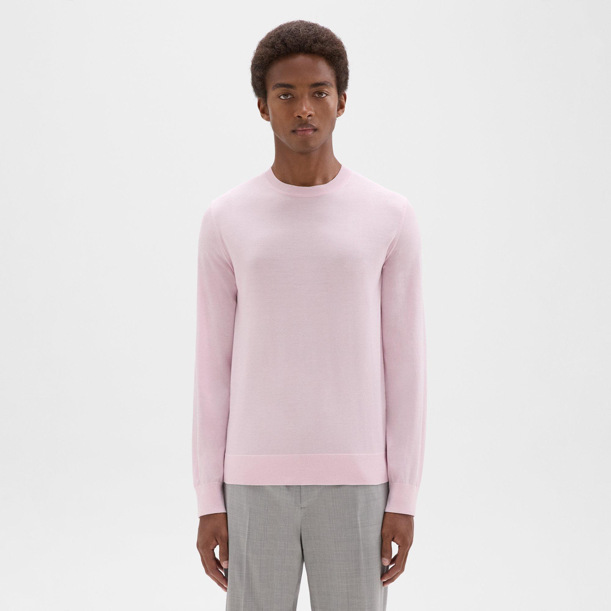 띠어리 Theory Crewneck Sweater in Regal Wool,PALE PINK