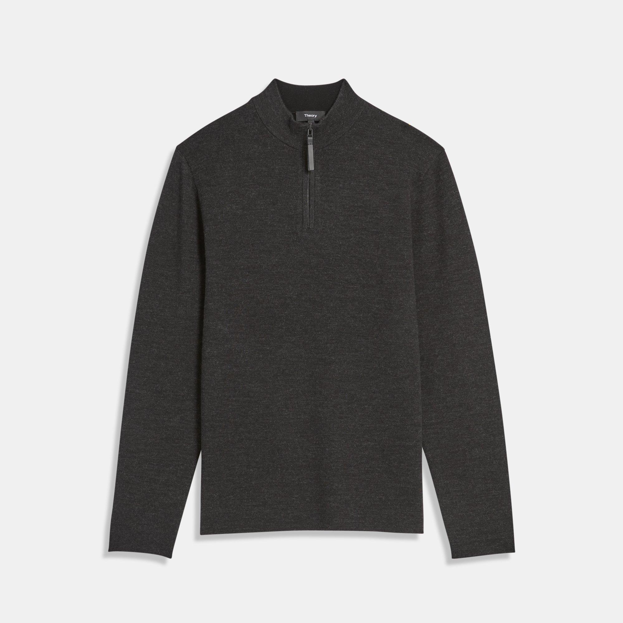 Merino Wool Mock Half Zip Sweater