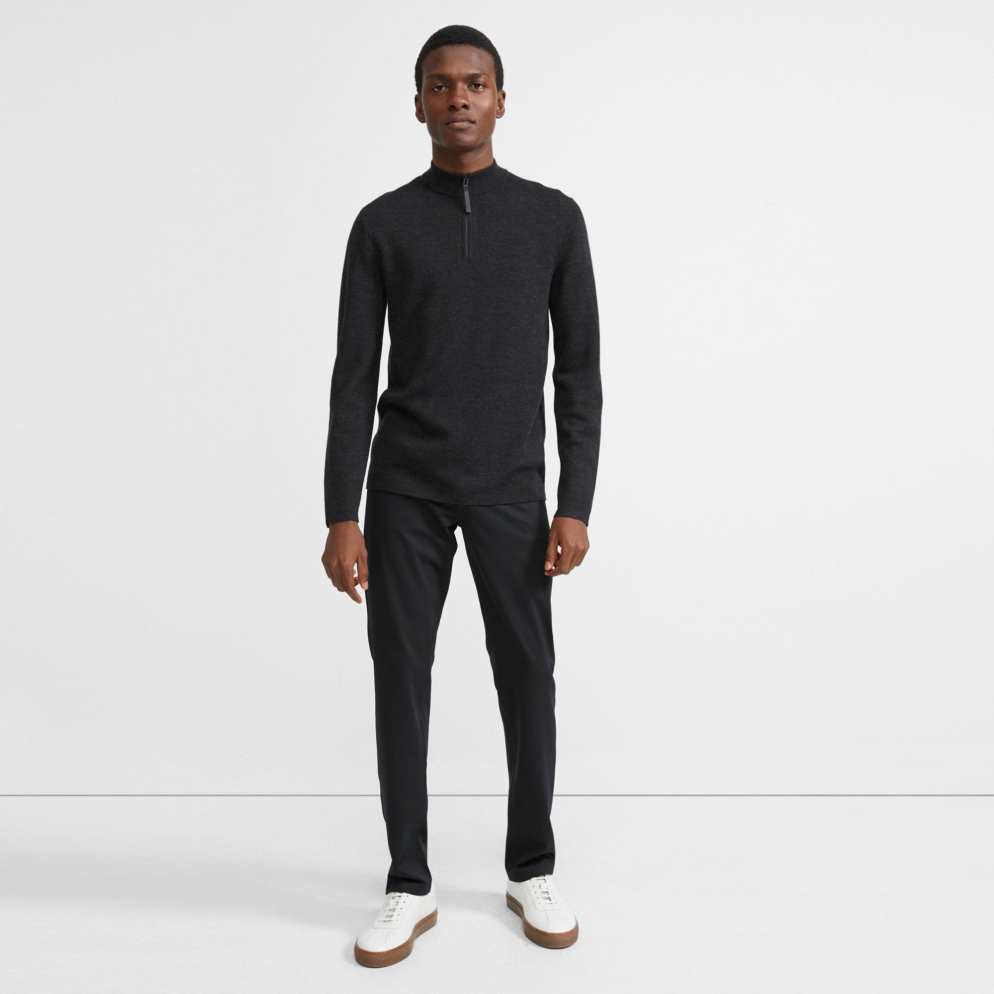 Merino Wool Mock Half Zip Sweater