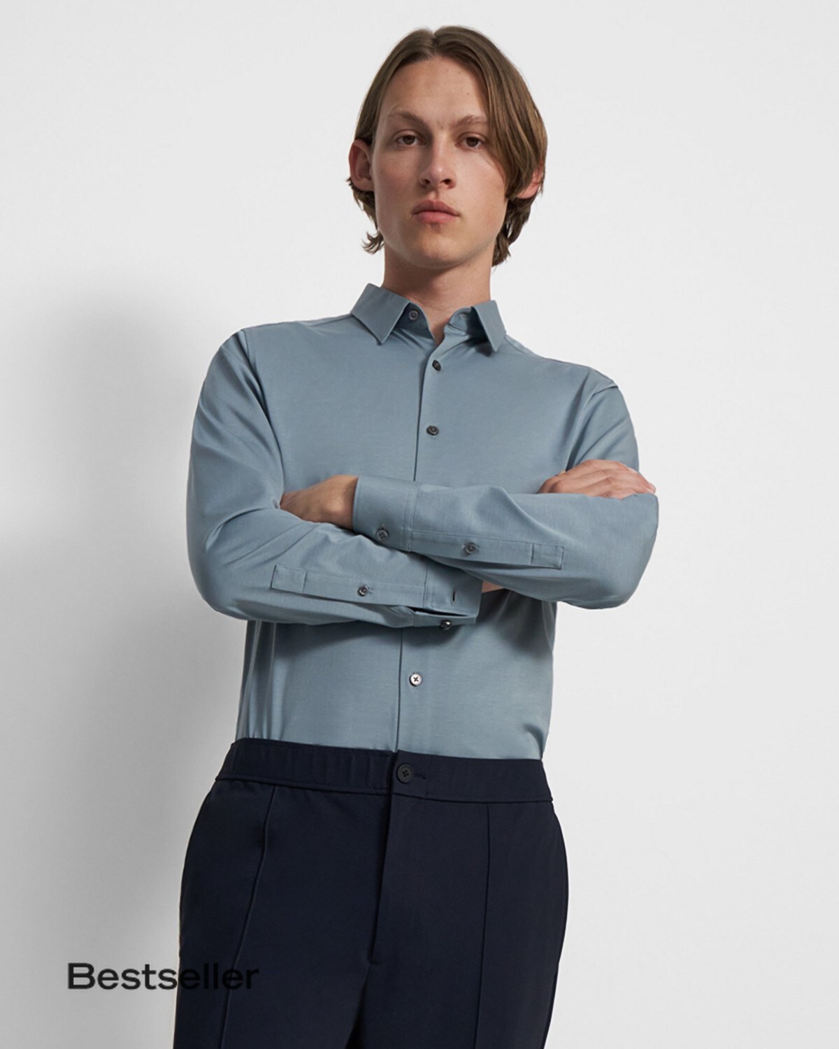 Tailored Shirt in Structured Knit