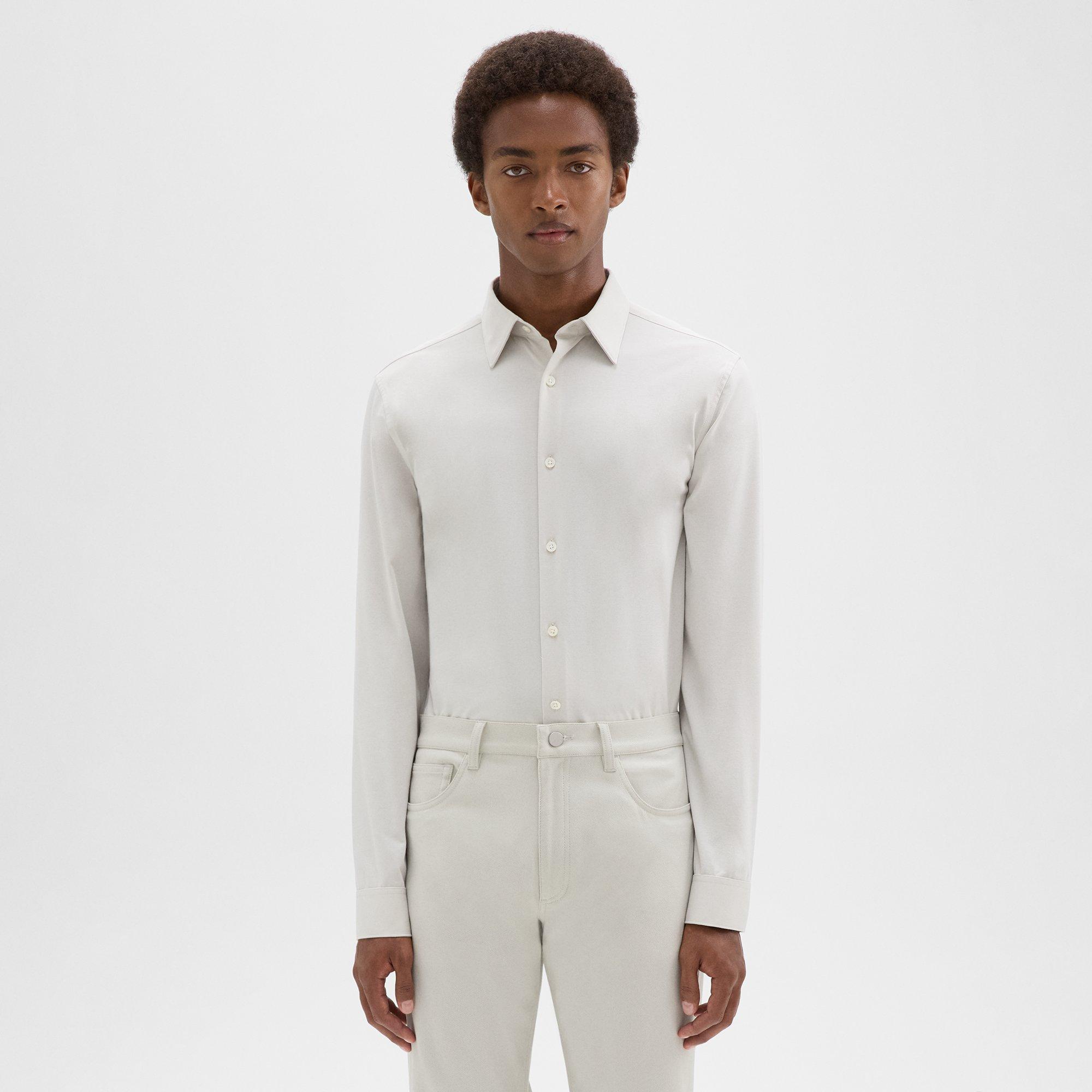 띠어리 Theory Sylvain Shirt in Structure Knit,LIMESTONE