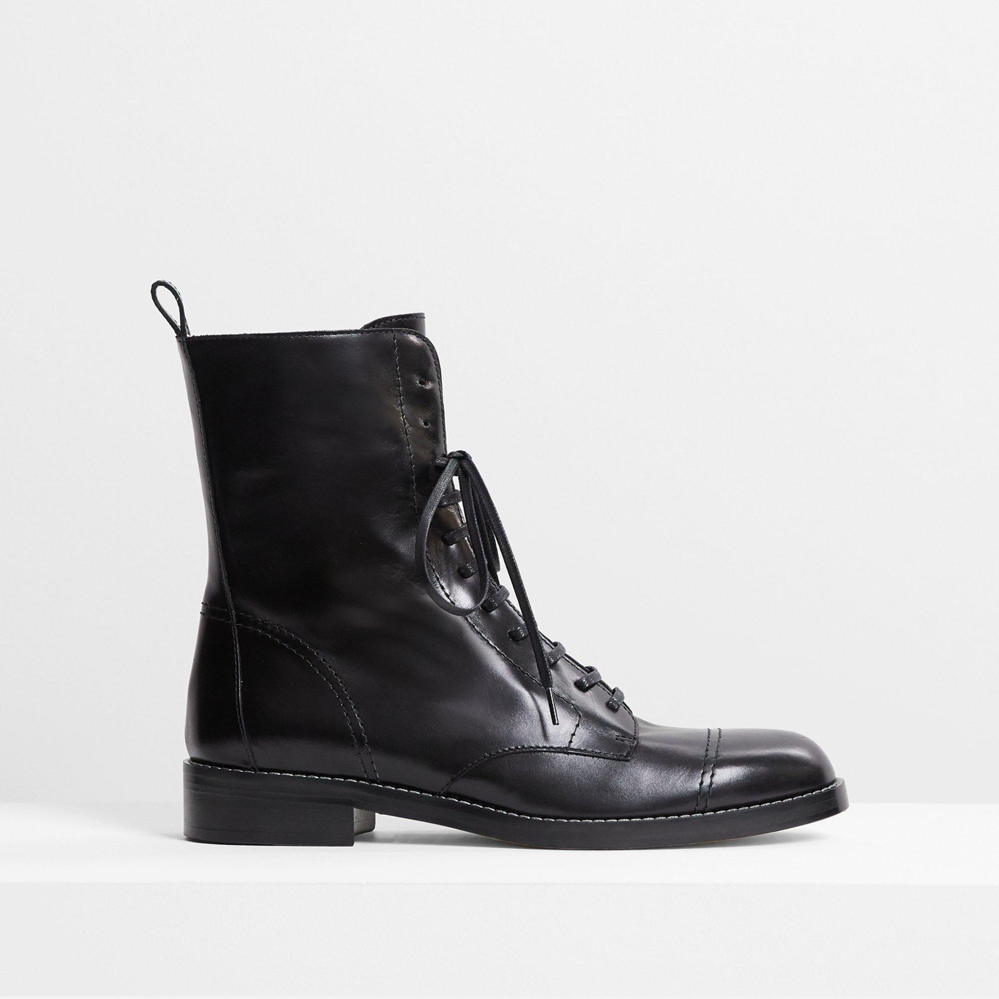 Satin Leather Laced Boot | Theory