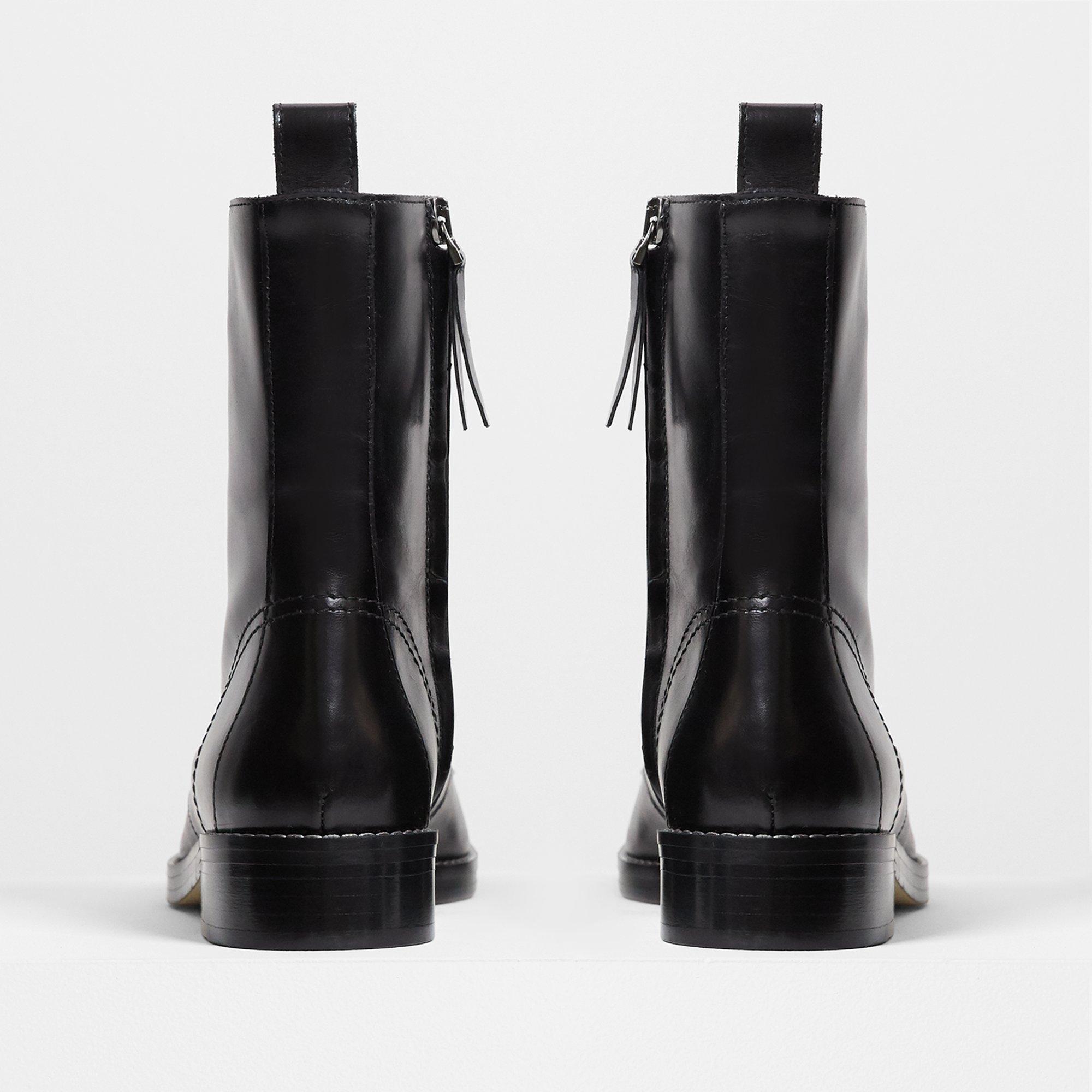Satin Leather Laced Boot | Theory