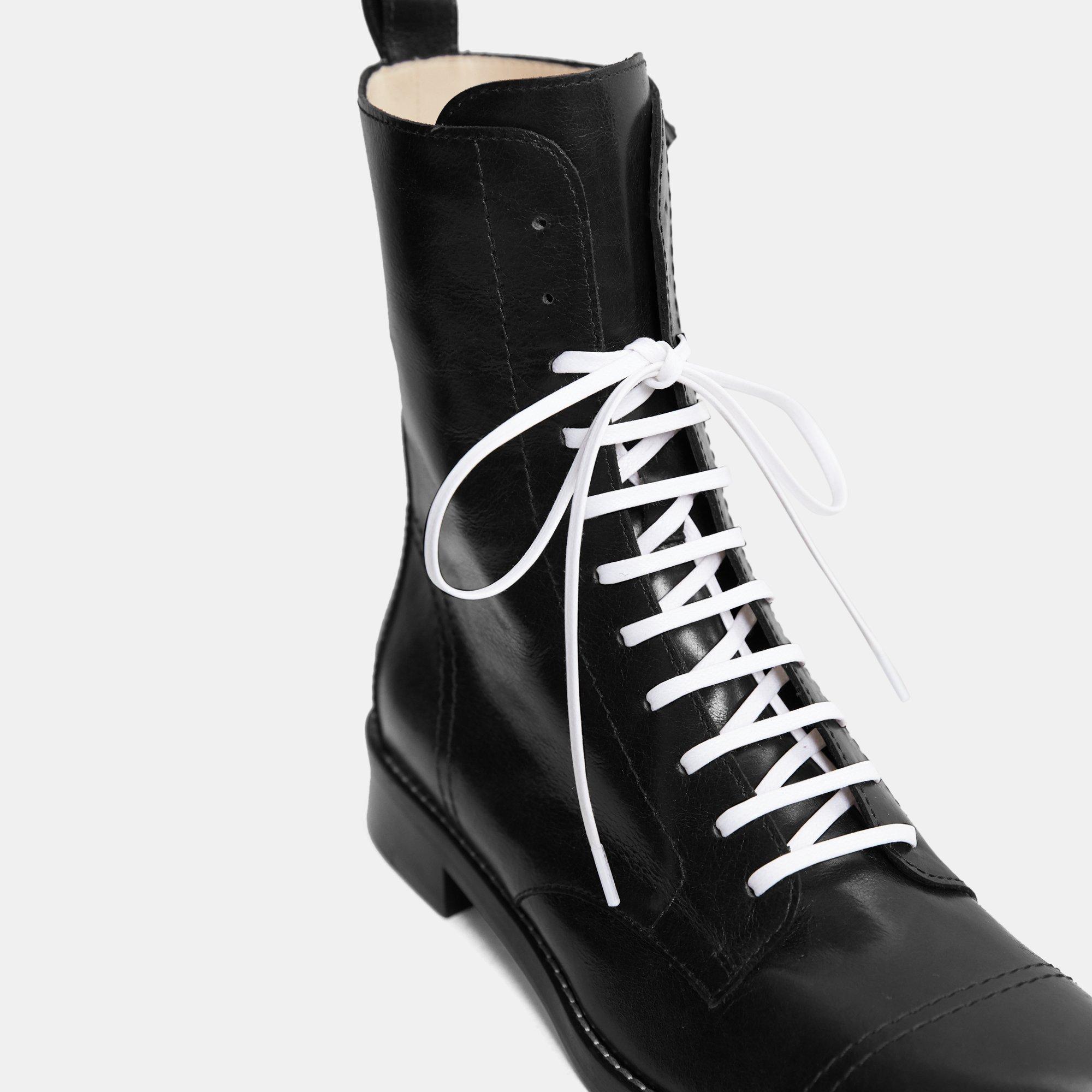 Satin Leather Laced Boot | Theory