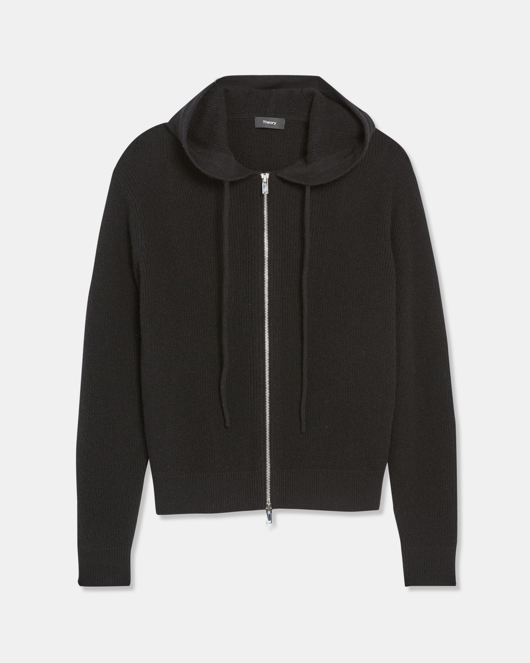 Zip Hoodie in Ribbed Cashmere