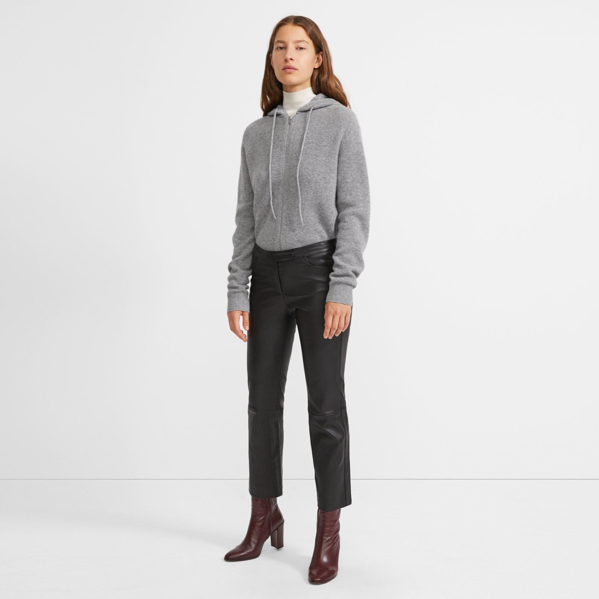 Zip Hoodie in Ribbed Cashmere