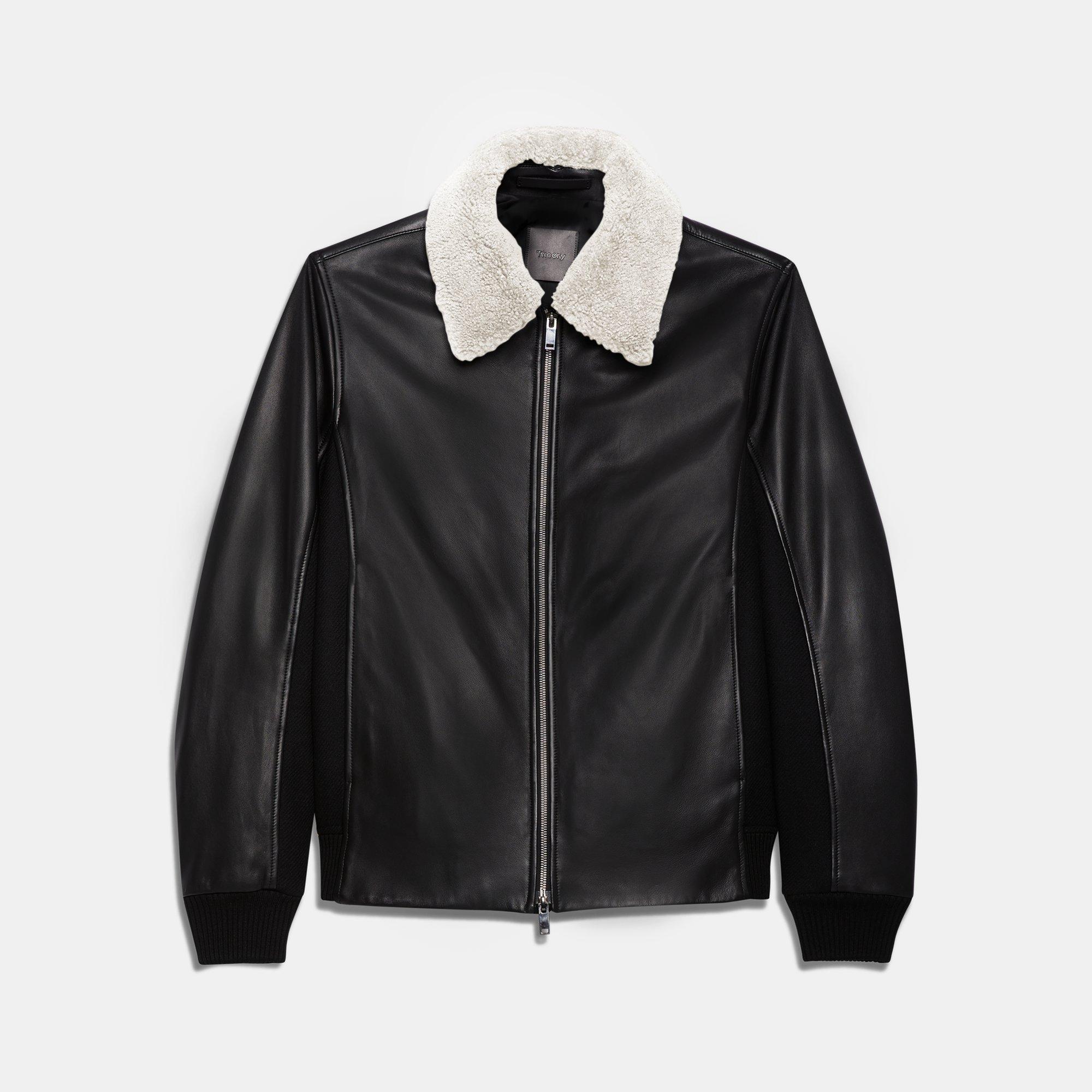 Theory Official Site | Zip Jacket in Shearling Melton Theory Official Site | Zip Jacket in Shearling Melton