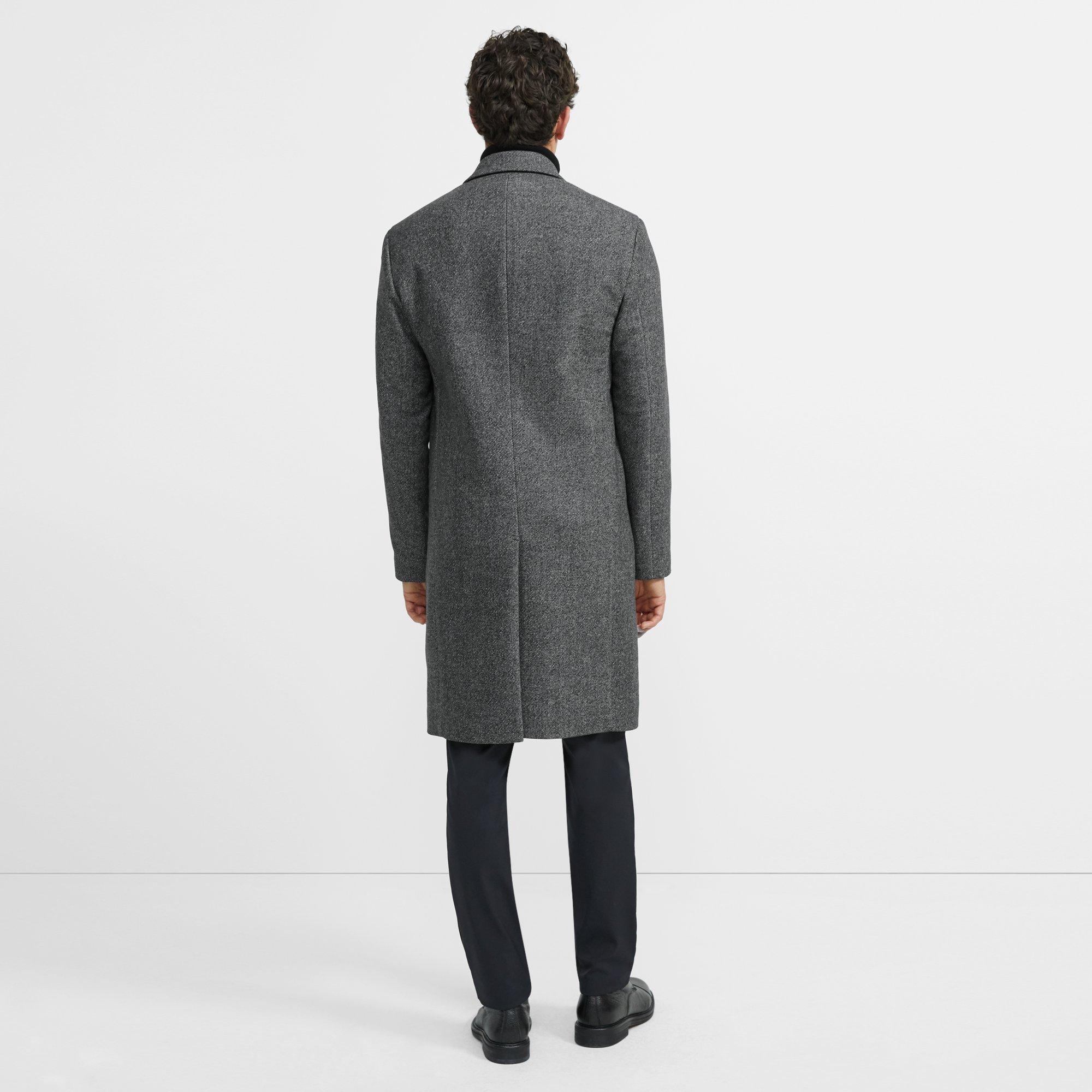 Relaxed Double-Breasted Coat in Wool Blend