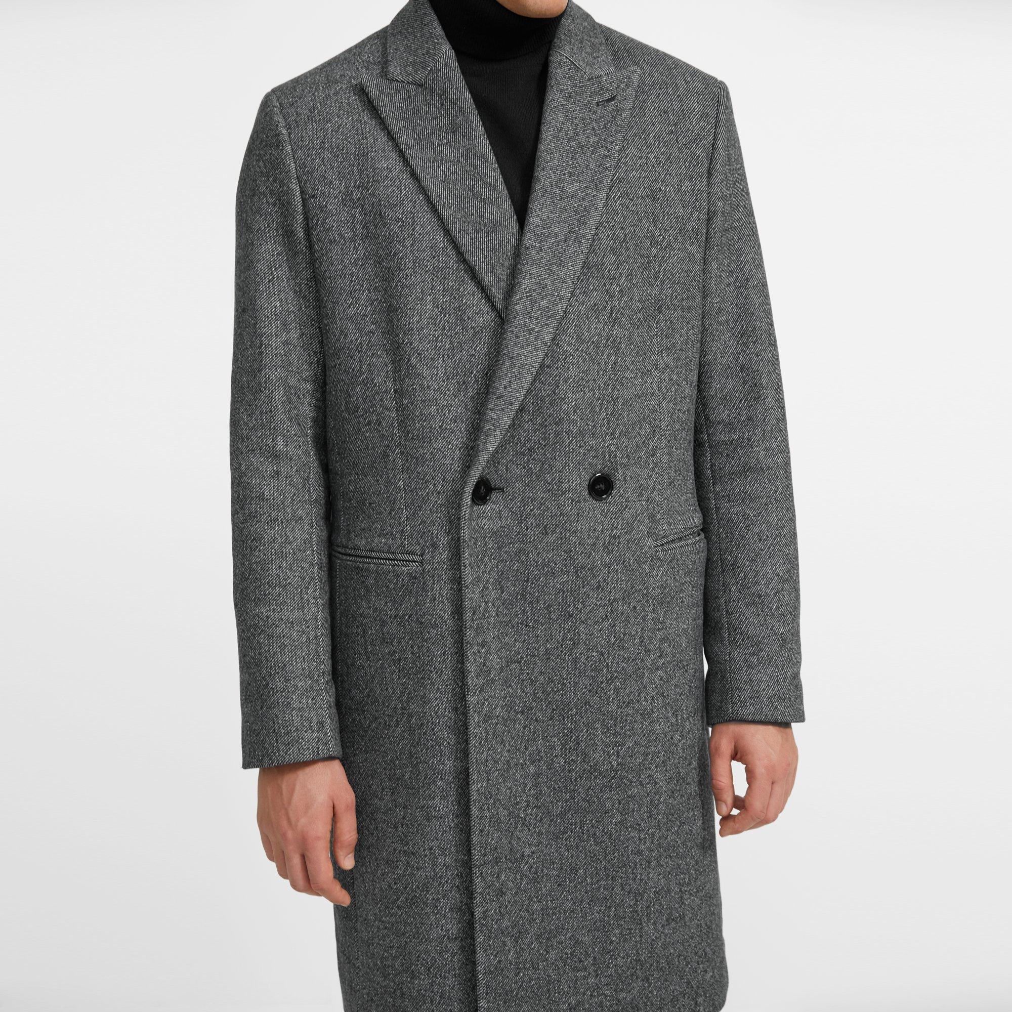 Relaxed Double-Breasted Coat in Wool Blend
