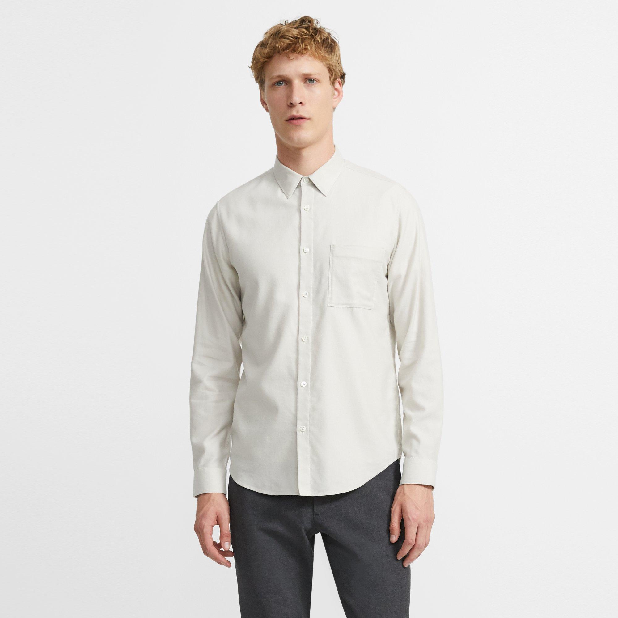 Standard-Fit Shirt in Cotton Sateen