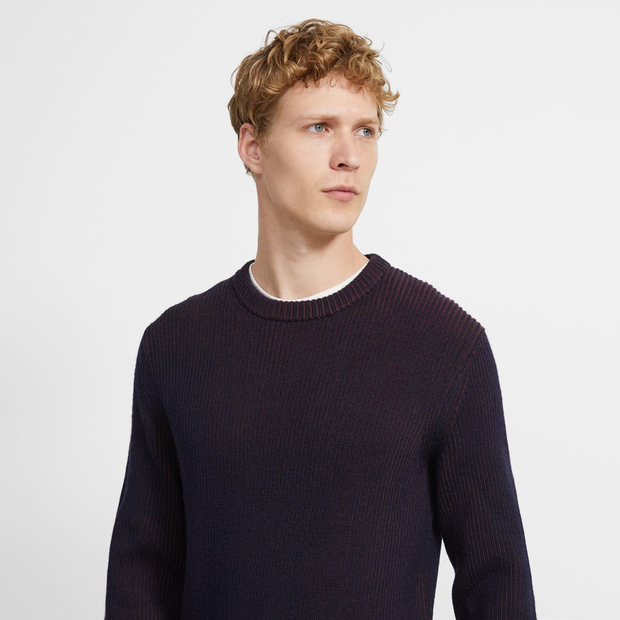 Merino Ribbed Crewneck Sweater