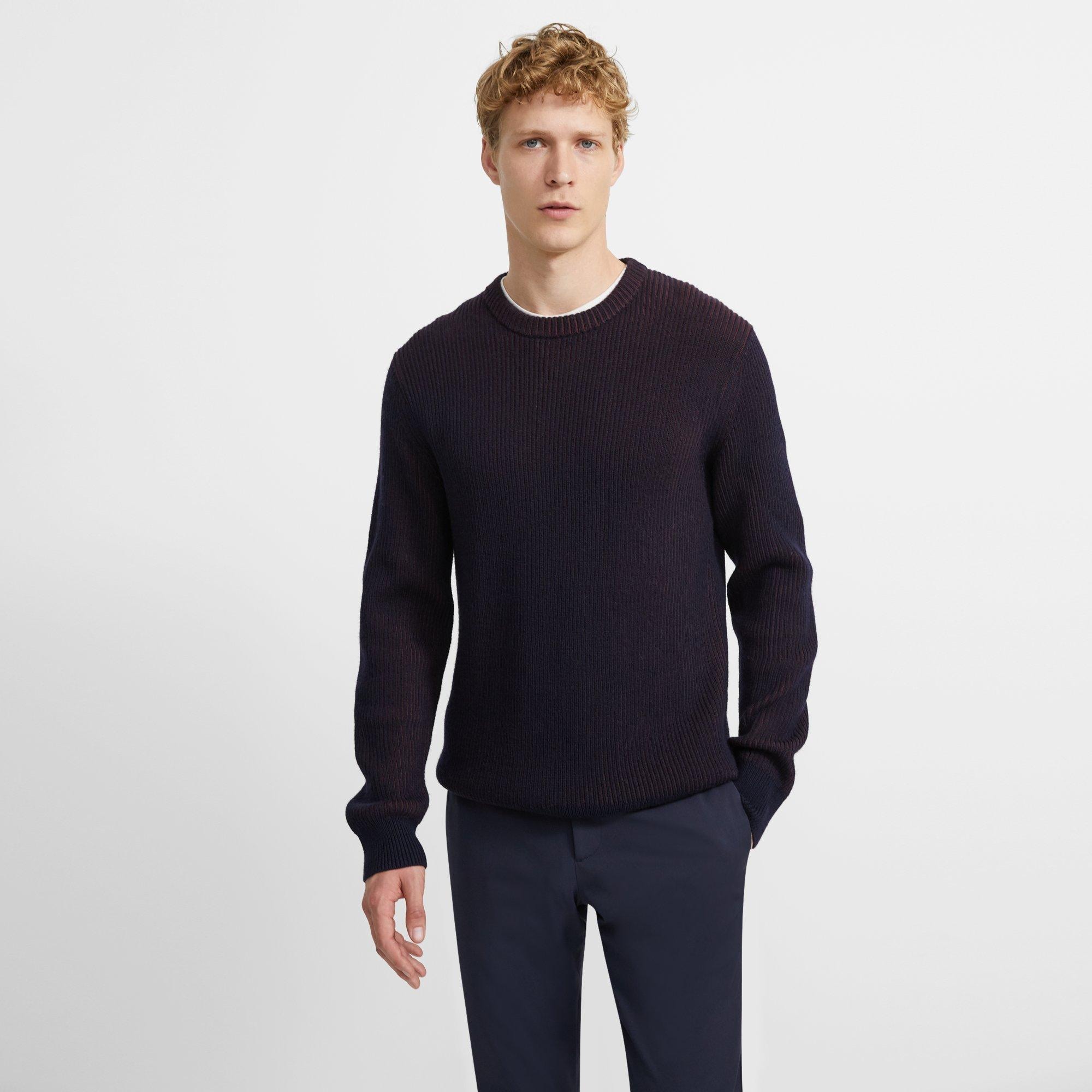 Merino Ribbed Crewneck Sweater