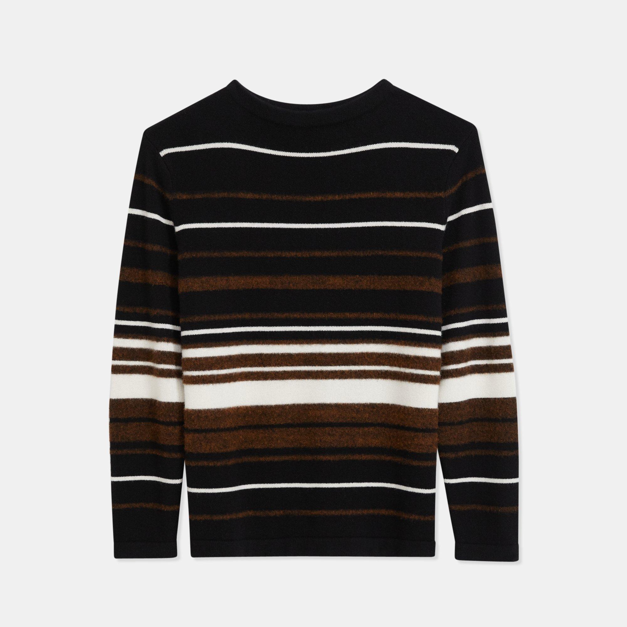 Crewneck Sweater in Striped Cashmere