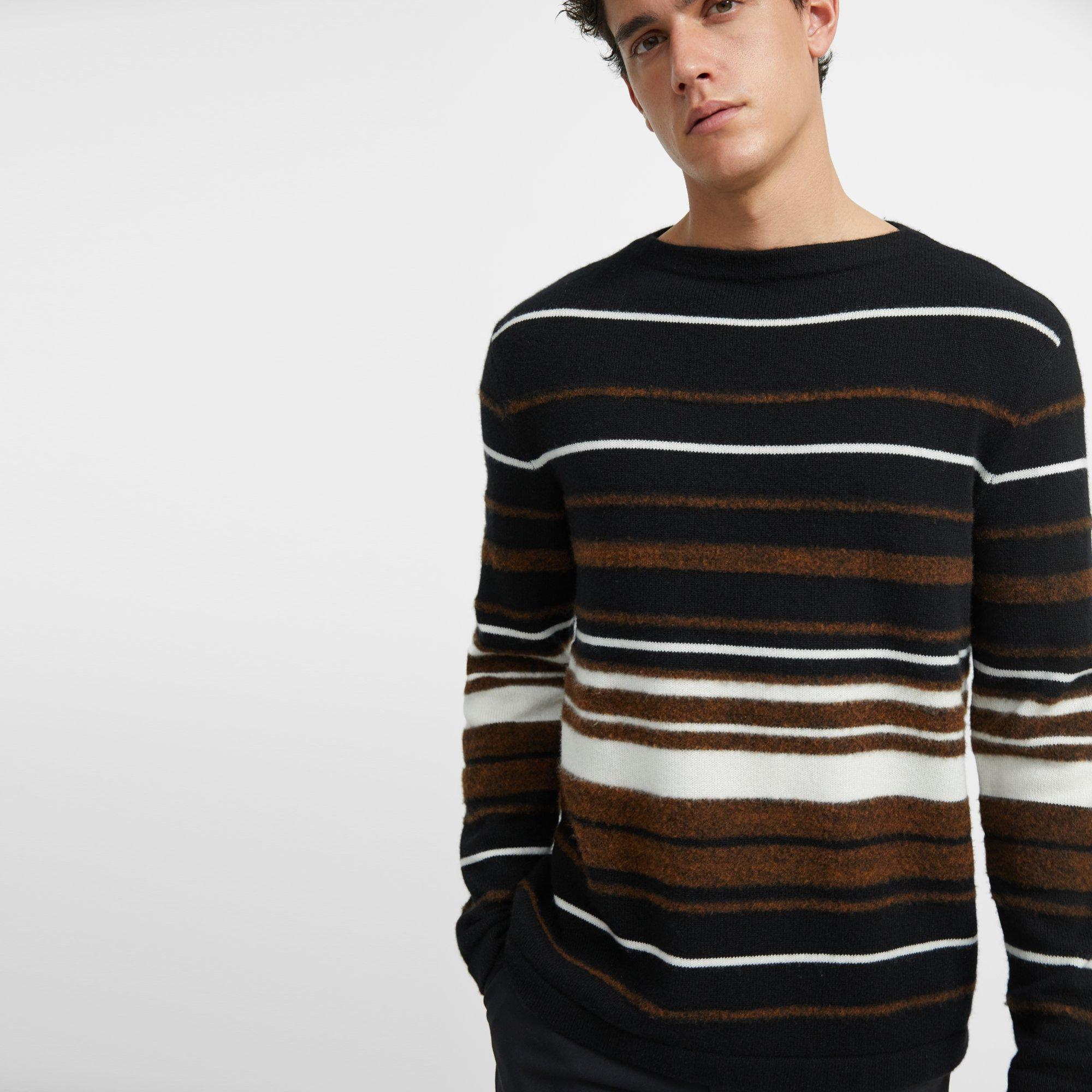 Crewneck Sweater in Striped Cashmere
